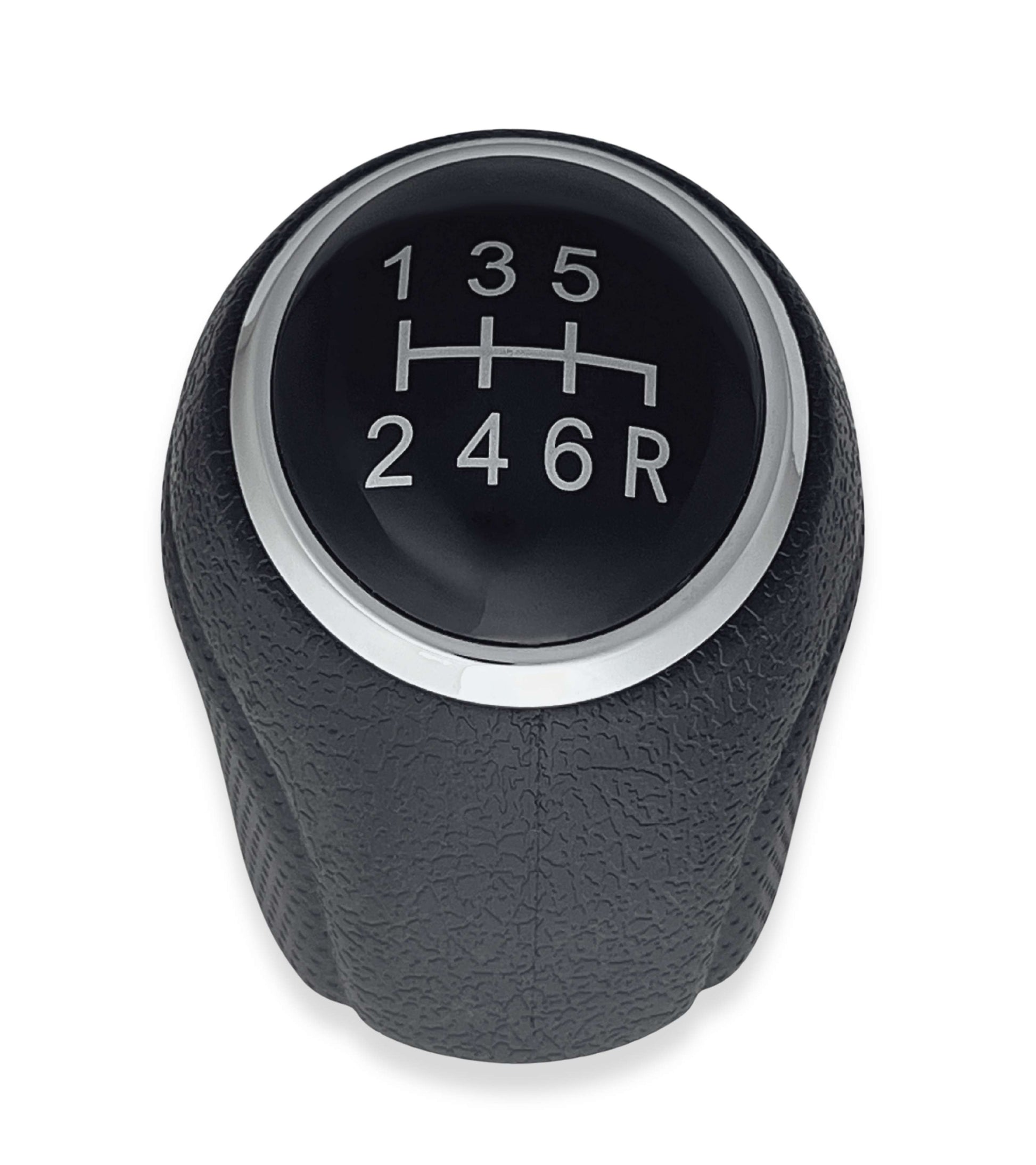 Pomello Leva Cambio 6 Marce Compatibile con Fiat Sedici 2006–2014, Nero con Finiture Argento, Retromarcia a Destra, Filettatura Integrata