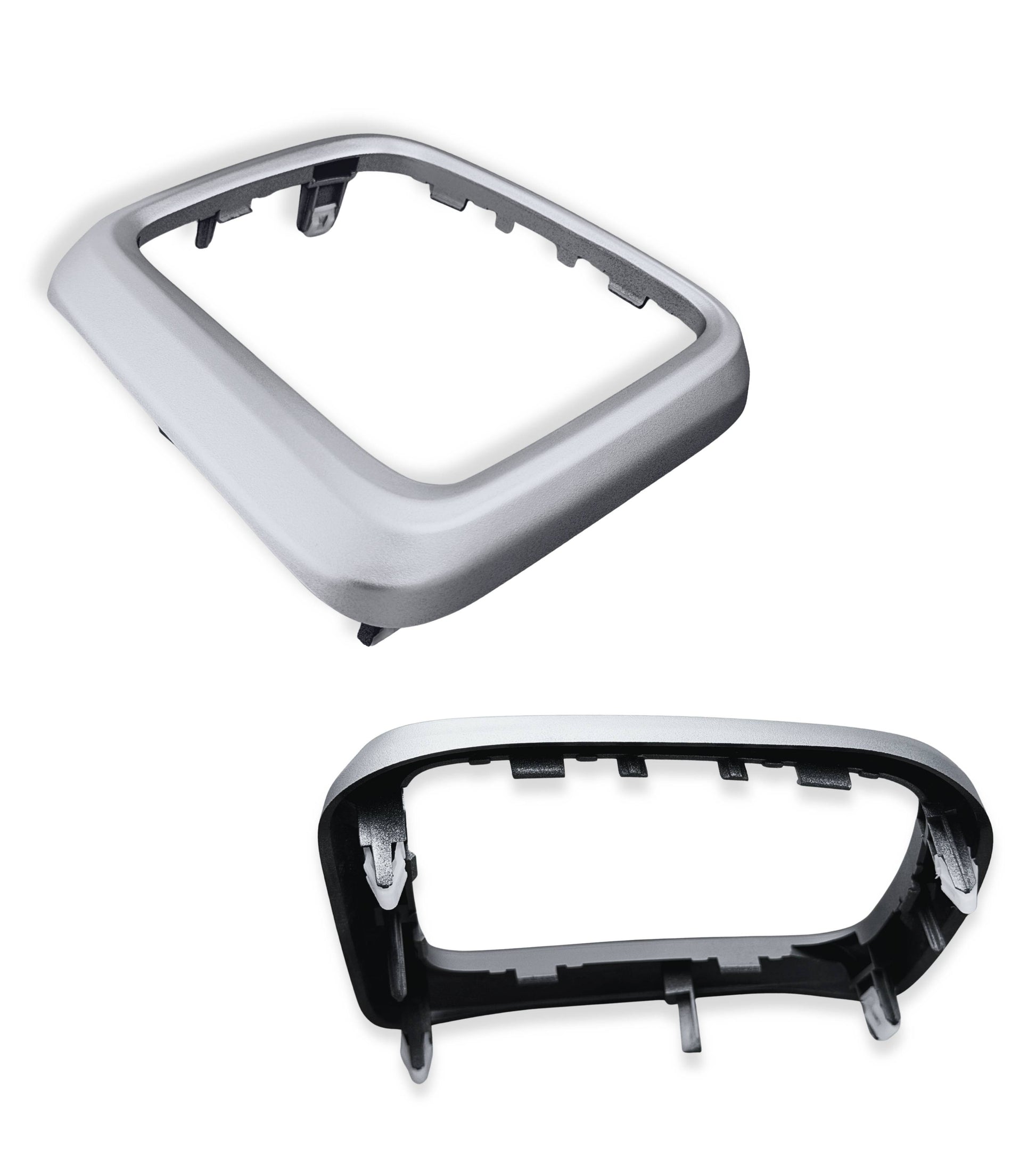 Cornice e Ghiera di Ritenzione con Clips Compatibile con Fiat Tipo 356 2015+, 357 2016+, 358 2016+, Telaio Argento per Cuffia Leva del Cambio