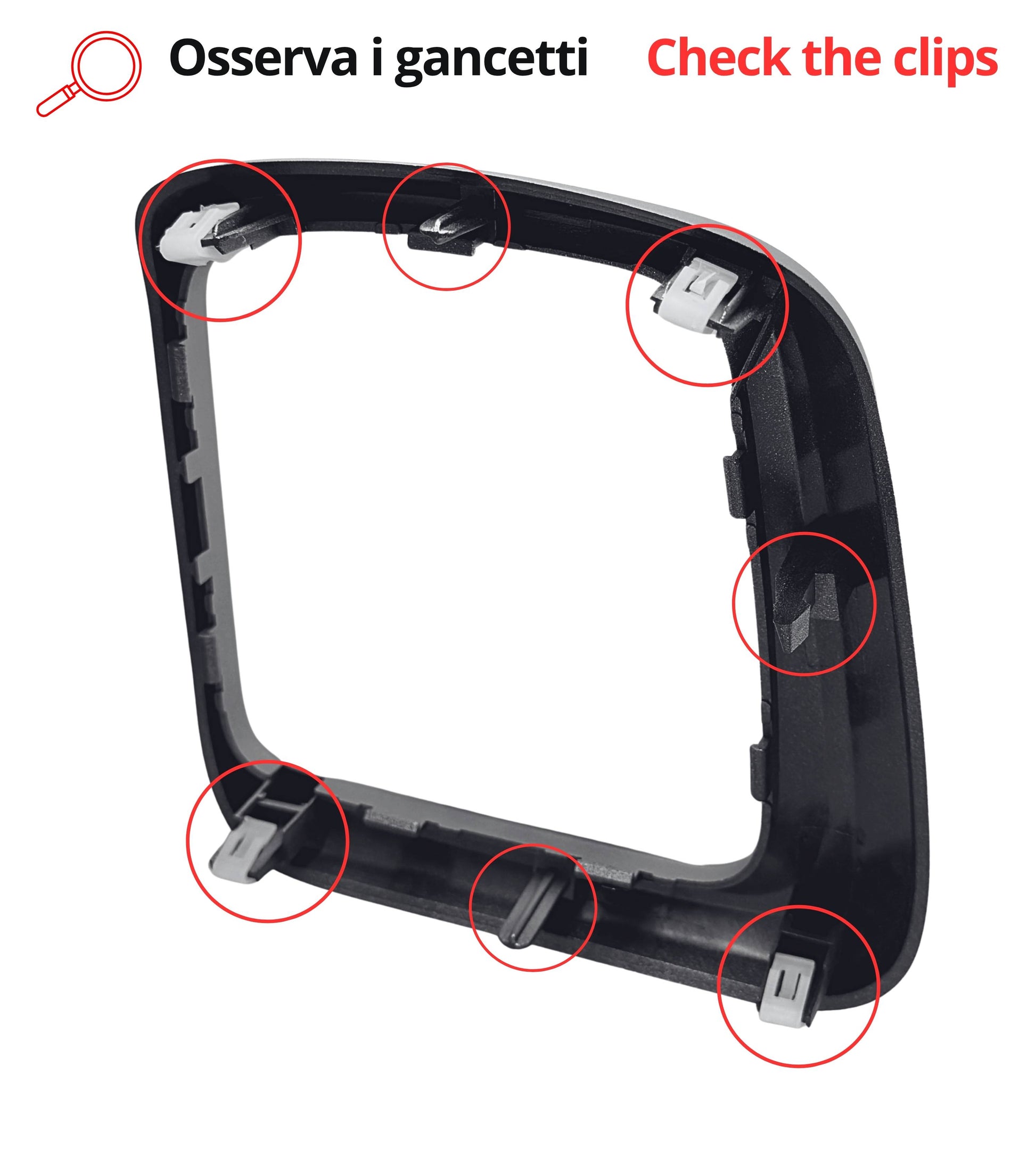 Cornice e Ghiera di Ritenzione con Clips Compatibile con Fiat Tipo 356 2015+, 357 2016+, 358 2016+, Telaio Argento per Cuffia Leva del Cambio
