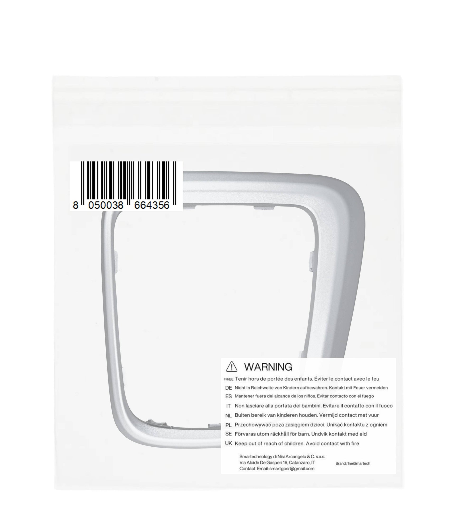 Cornice e Ghiera di Ritenzione con Clips Compatibile con Fiat Tipo 356 2015+, 357 2016+, 358 2016+, Telaio Argento per Cuffia Leva del Cambio