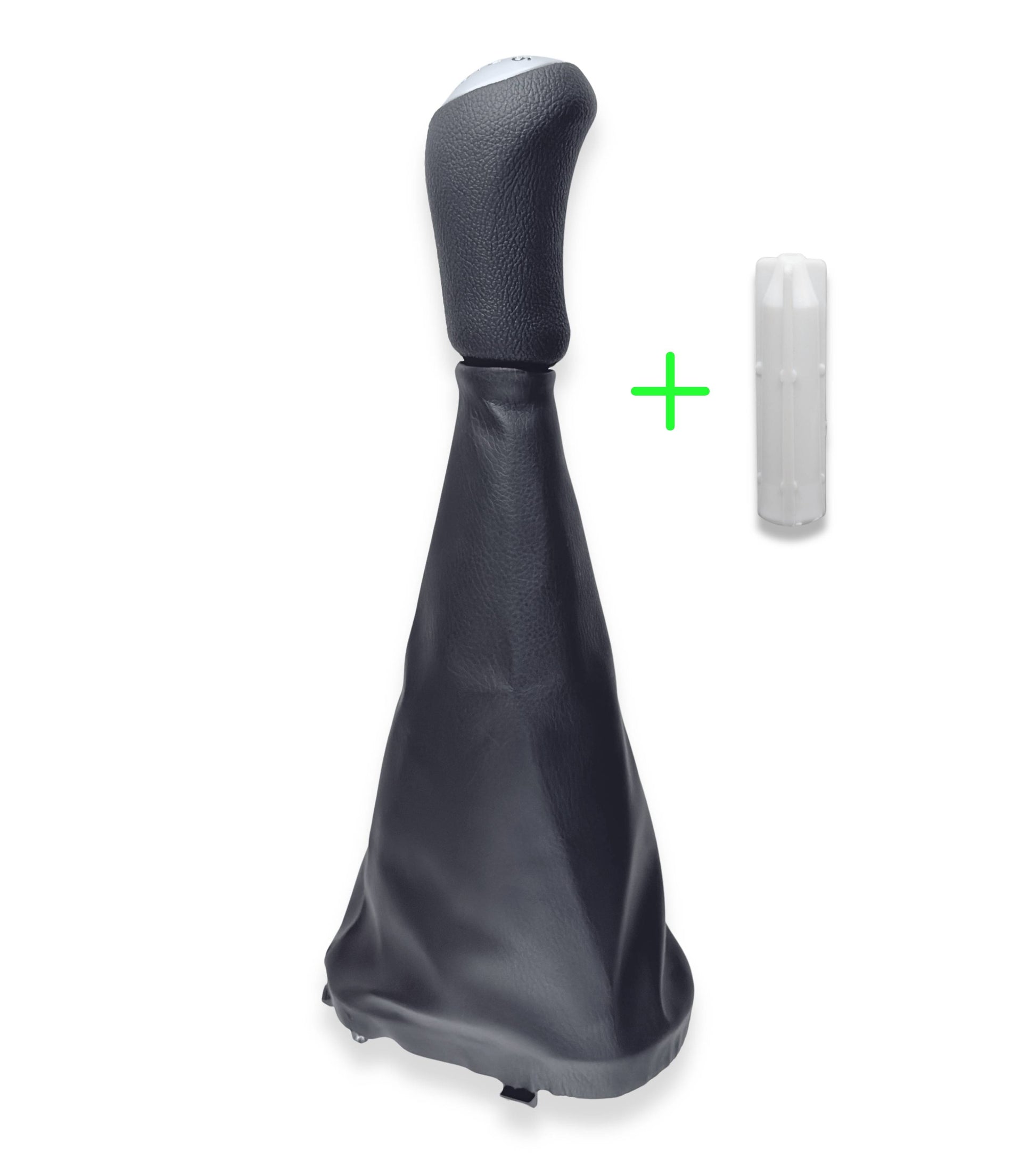 Kit Pomello Leva Cambio 5 Marce e Cuffia, Ghiera di Ritenzione e Adattatore, Compatibile con Dacia Logan MCV II 2013–2022, Sandero II 2012-2021