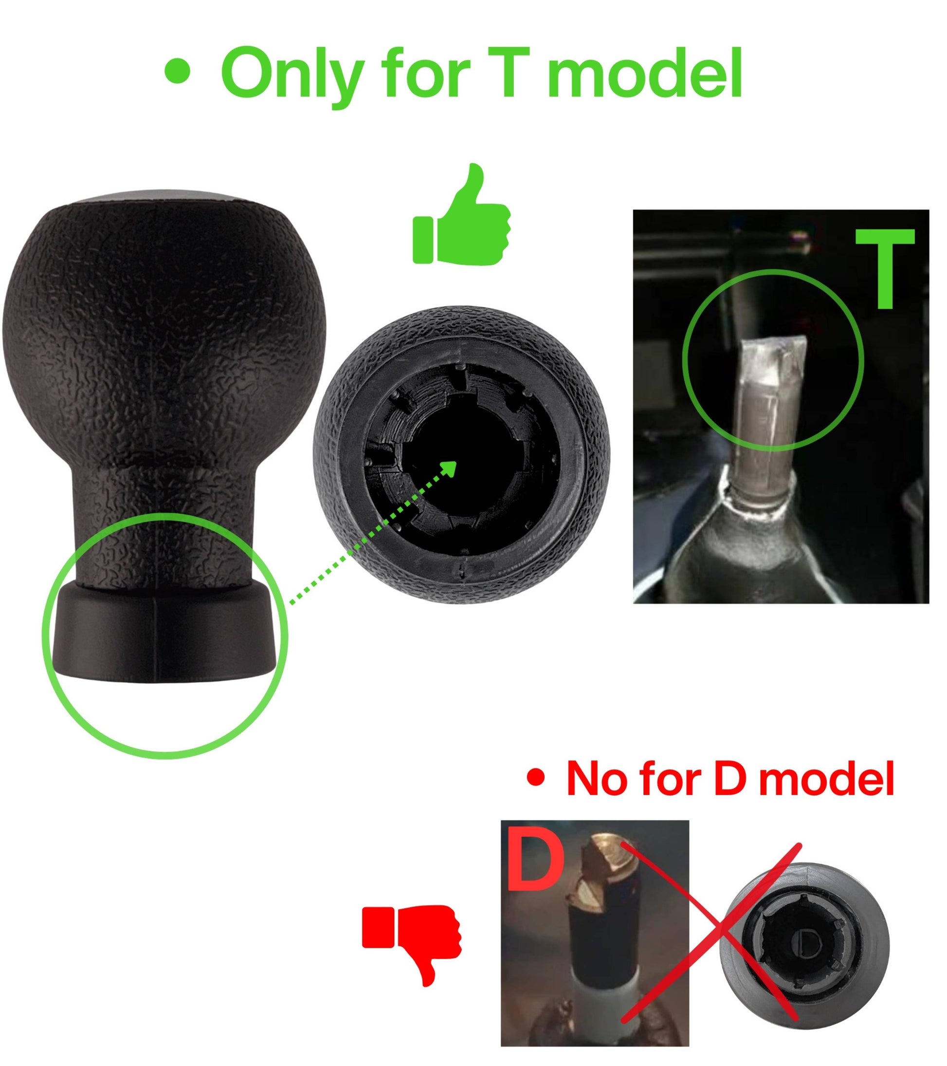 Kit Pomello Leva Cambio 5 Marce Cuffia Cuciture Nere, Ghiera Compatibile con Suzuki Swift 2005–2010, SX4 2007–2013, Alto 2009–2014, per leva forma T