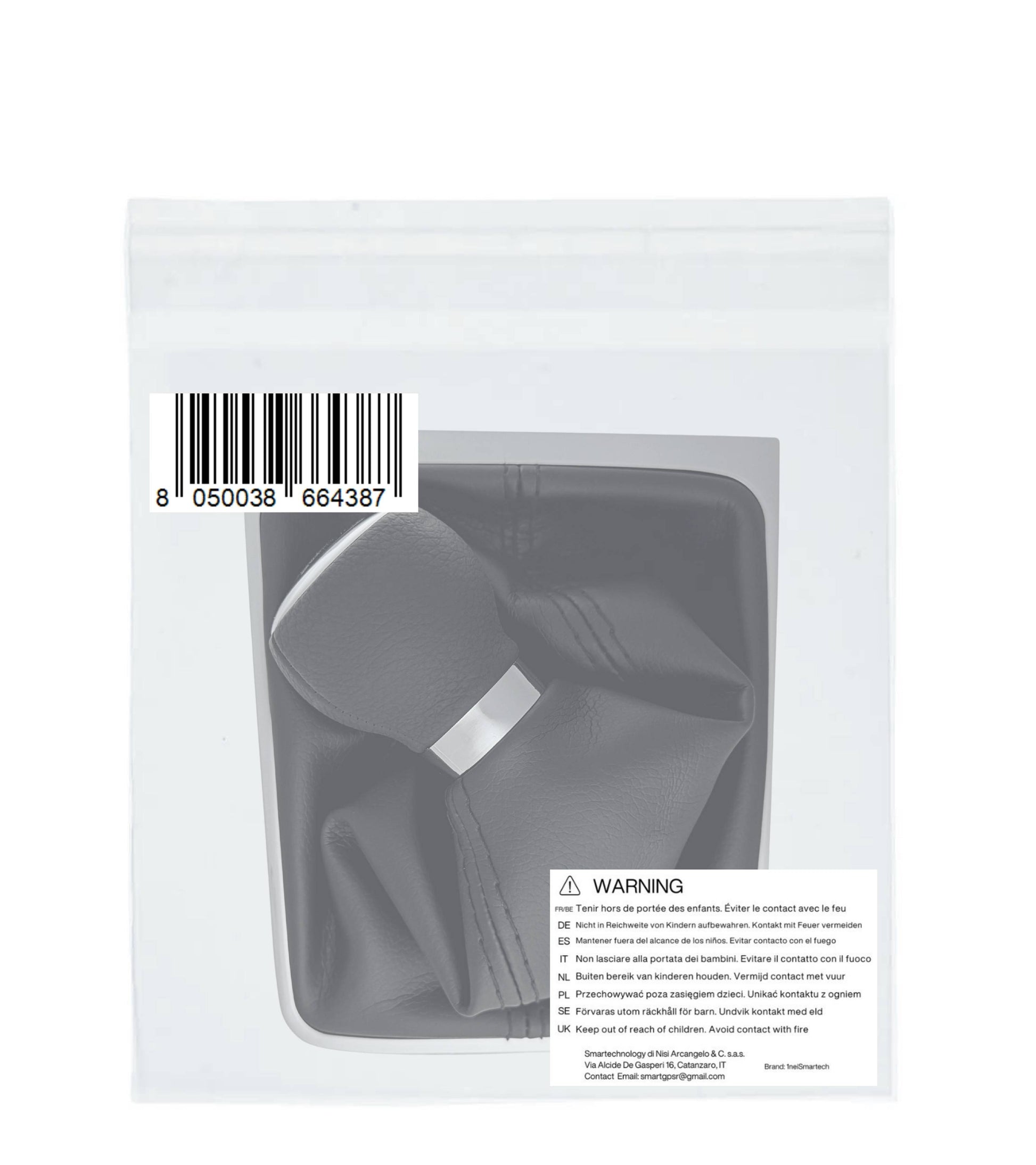 Kit Pomello Leva Cambio 6 Marce e Cuffia con Telaio Argento Compatibile con Volkswagen Passat VI B6 (3C2) 2005–2010 e Passat Variant (3C5) 2005–2011