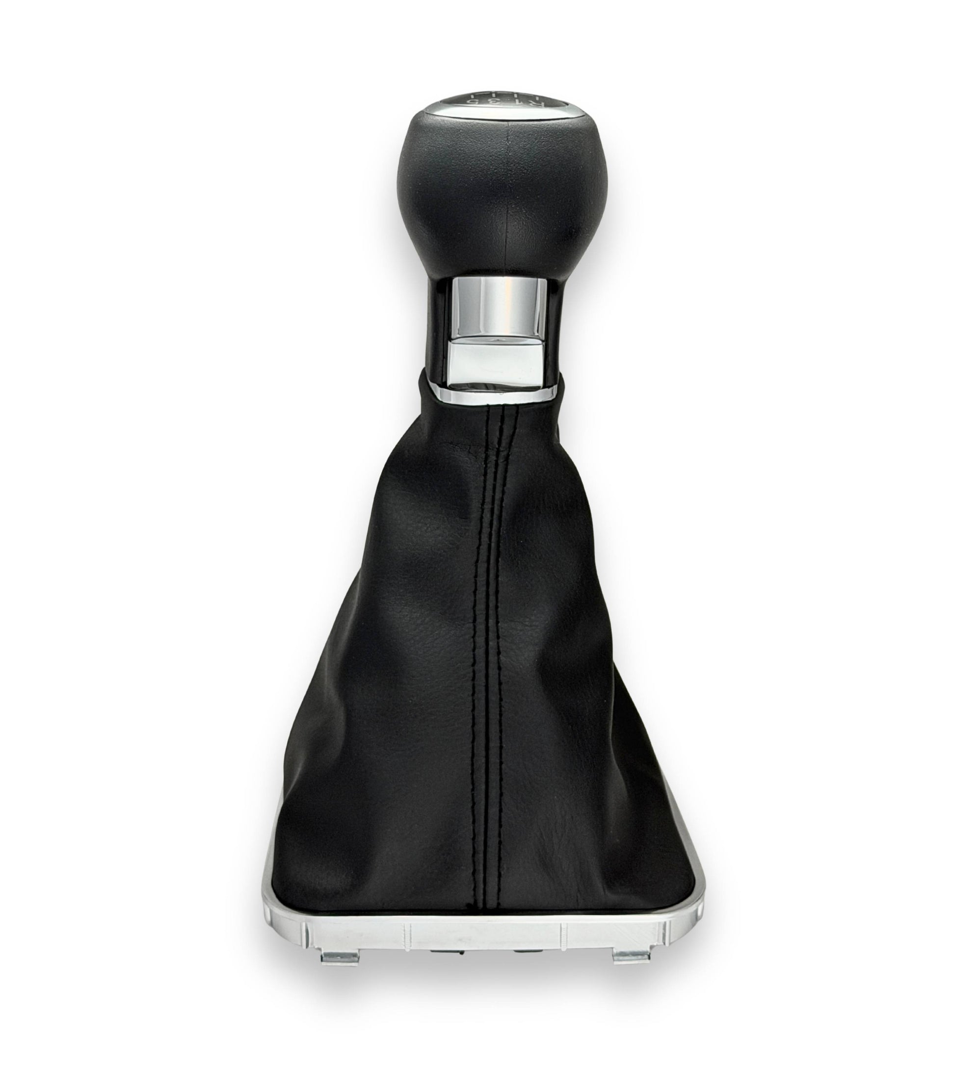 Kit Pomello Leva Cambio 6 Marce con Pulsante Retromarcia + Cuffia e Cornice Argento, Compatibile con Opel Zafira B 2005–2014, Verifica OEM 55354140