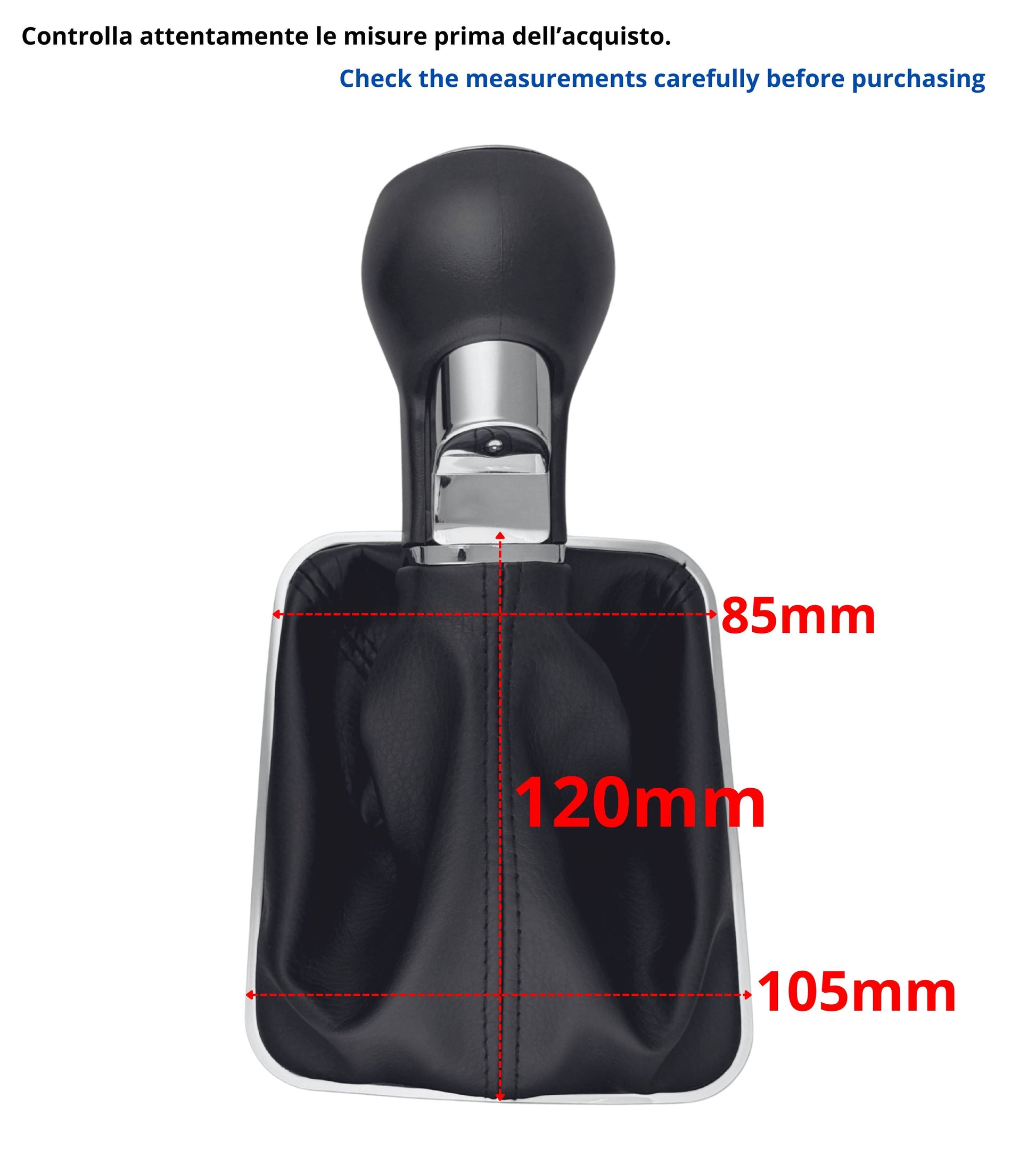 Kit Pomello Leva Cambio 6 Marce con Pulsante Retromarcia + Cuffia e Cornice Argento, Compatibile con Opel Zafira B 2005–2014, Verifica OEM 55354140