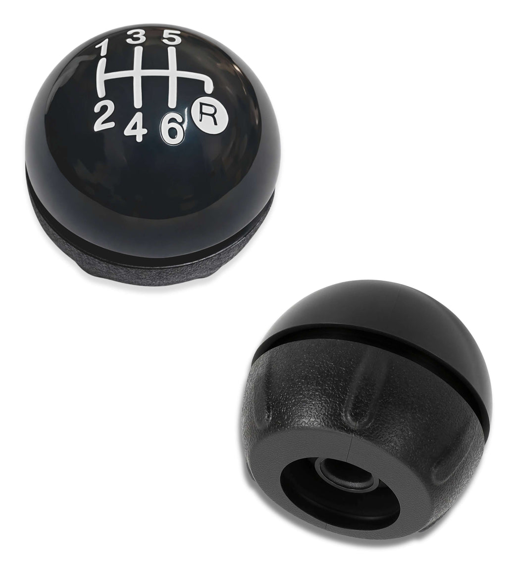 Pomello per Leva Cambio 6 Marce Colore Nero Compatibile con Fiat 500 serie 2 (312) e 500C (312) 2007 - 2018, Colore Nero, OEM OM 55344048