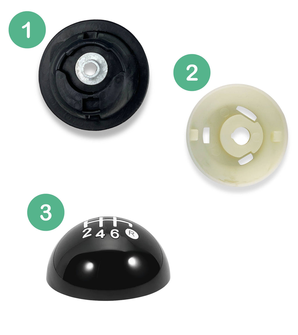 Pomello per Leva Cambio 6 Marce Colore Nero Compatibile con Fiat 500 serie 2 (312) e 500C (312) 2007 - 2018, Colore Nero, OEM OM 55344048