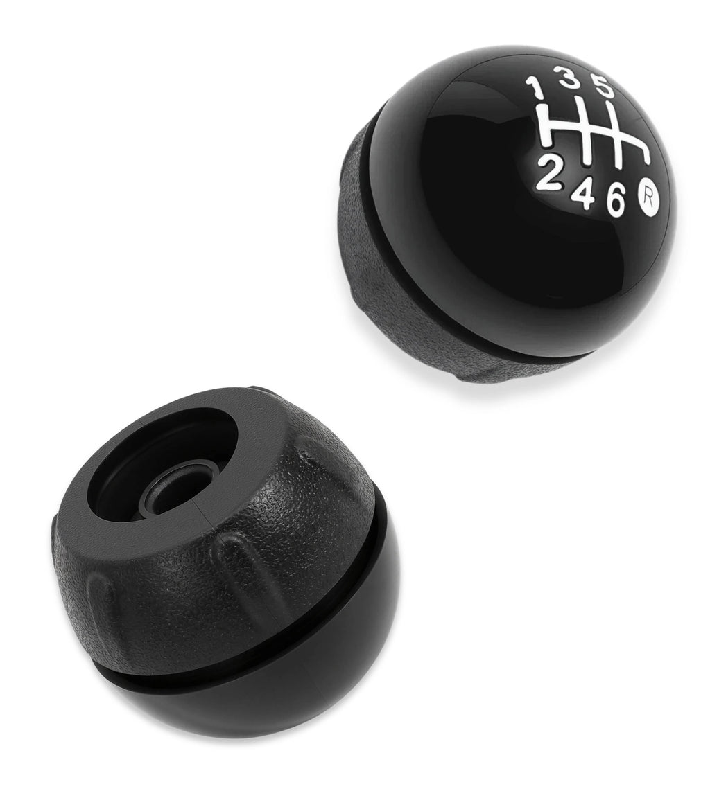 Pomello per Leva Cambio 6 Marce Colore Nero Compatibile con Fiat 500 serie 2 (312) e 500C (312) 2007 - 2018, Colore Nero, OEM OM 55344048