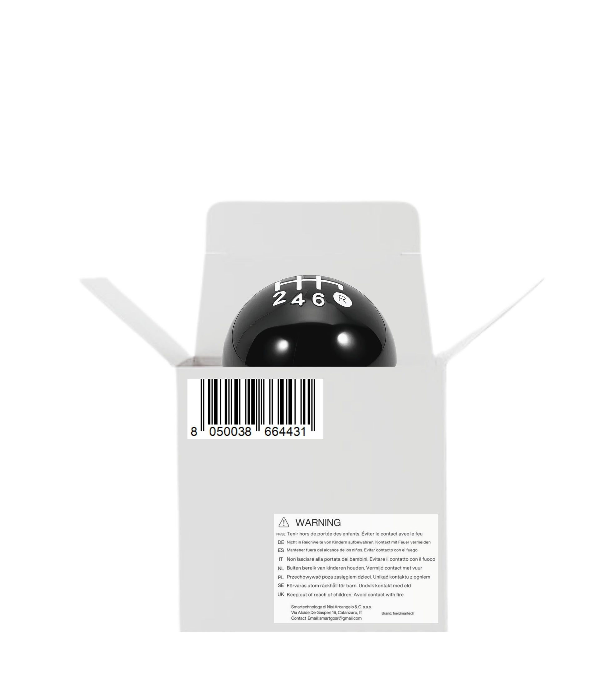 Pomello per Leva Cambio 6 Marce Colore Nero Compatibile con Fiat 500 serie 2 (312) e 500C (312) 2007 - 2018, Colore Nero, OEM OM 55344048