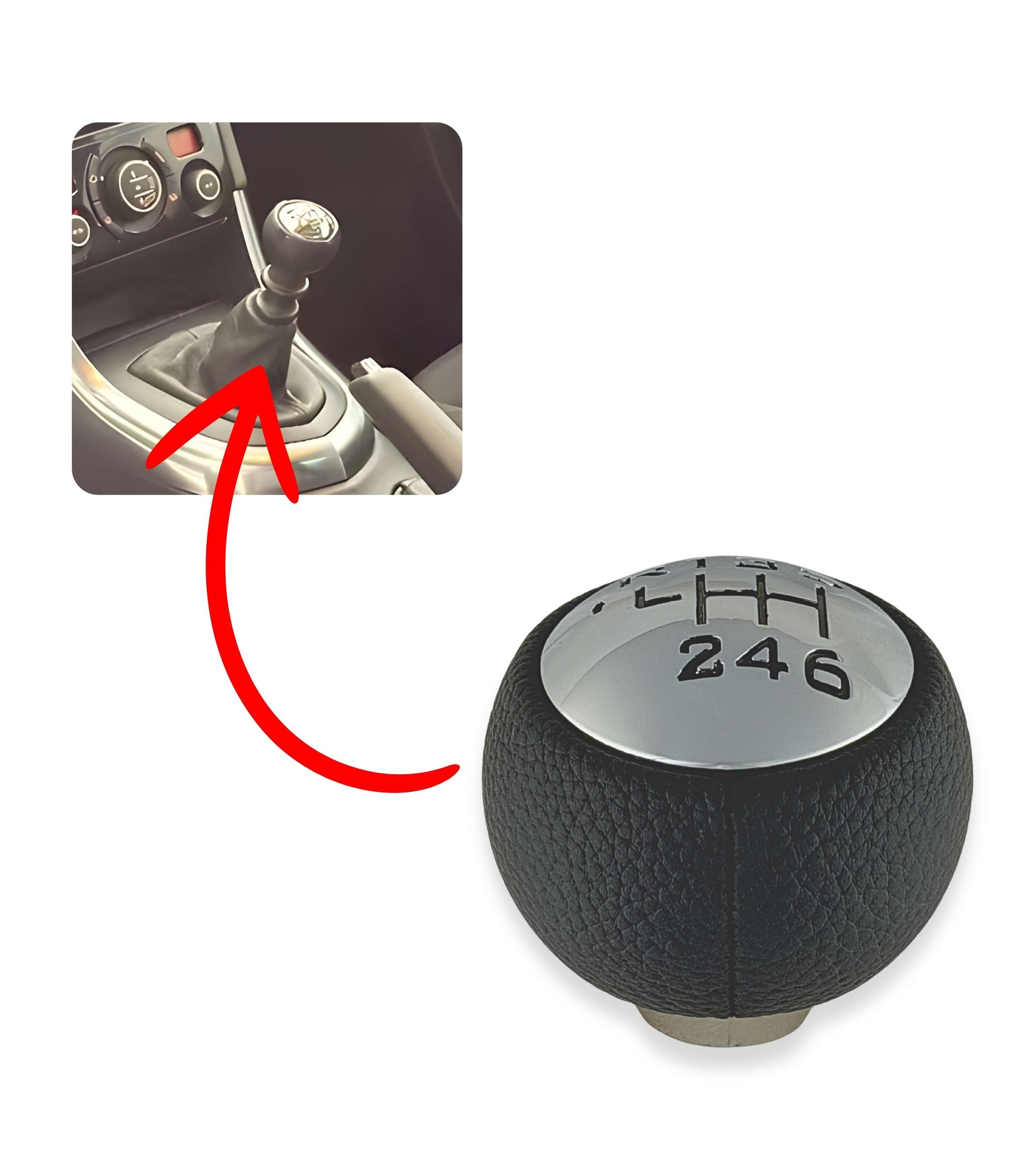 Pomello Leva Cambio Manuale 6 Marce e Retromarcia Ricambio Compatibile con Citroen C4 Gran Picasso e compatibile con Peugeot 307 308 407 508 5008