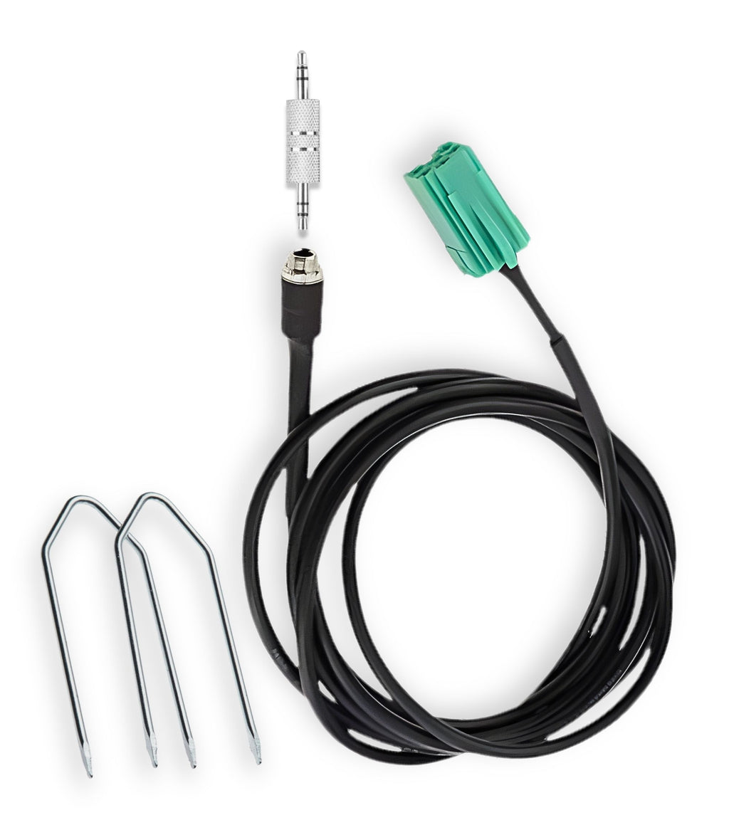 Cavo AUX Jack Femmina con Adattatore Connettore Maschio e Kit Estrazione, Compatibile con Renault Clio Megane Scenic Twingo, per Radio Update List