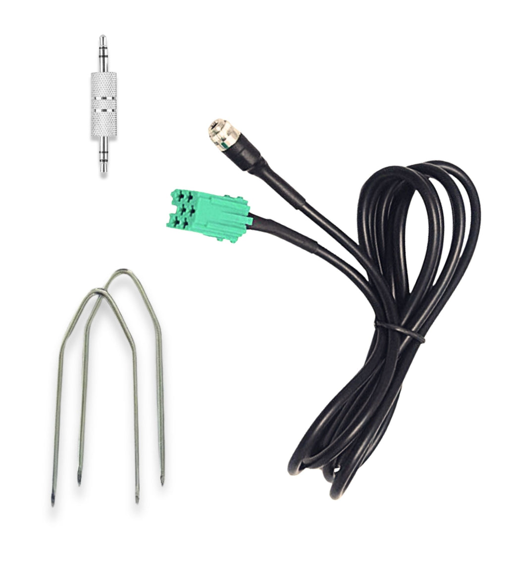 Cavo AUX Jack Femmina con Adattatore Connettore Maschio e Kit Estrazione, Compatibile con Renault Clio Megane Scenic Twingo, per Radio Update List
