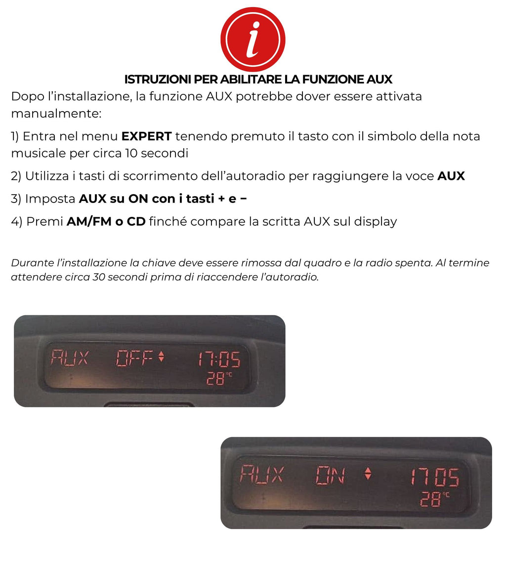 Cavo AUX Jack Femmina con Adattatore Connettore Maschio e Kit Estrazione, Compatibile con Renault Clio Megane Scenic Twingo, per Radio Update List