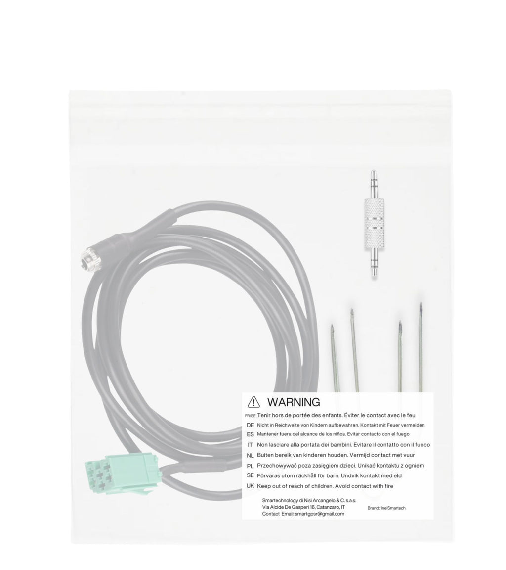 Cavo AUX Jack Femmina con Adattatore Connettore Maschio e Kit Estrazione, Compatibile con Renault Clio Megane Scenic Twingo, per Radio Update List