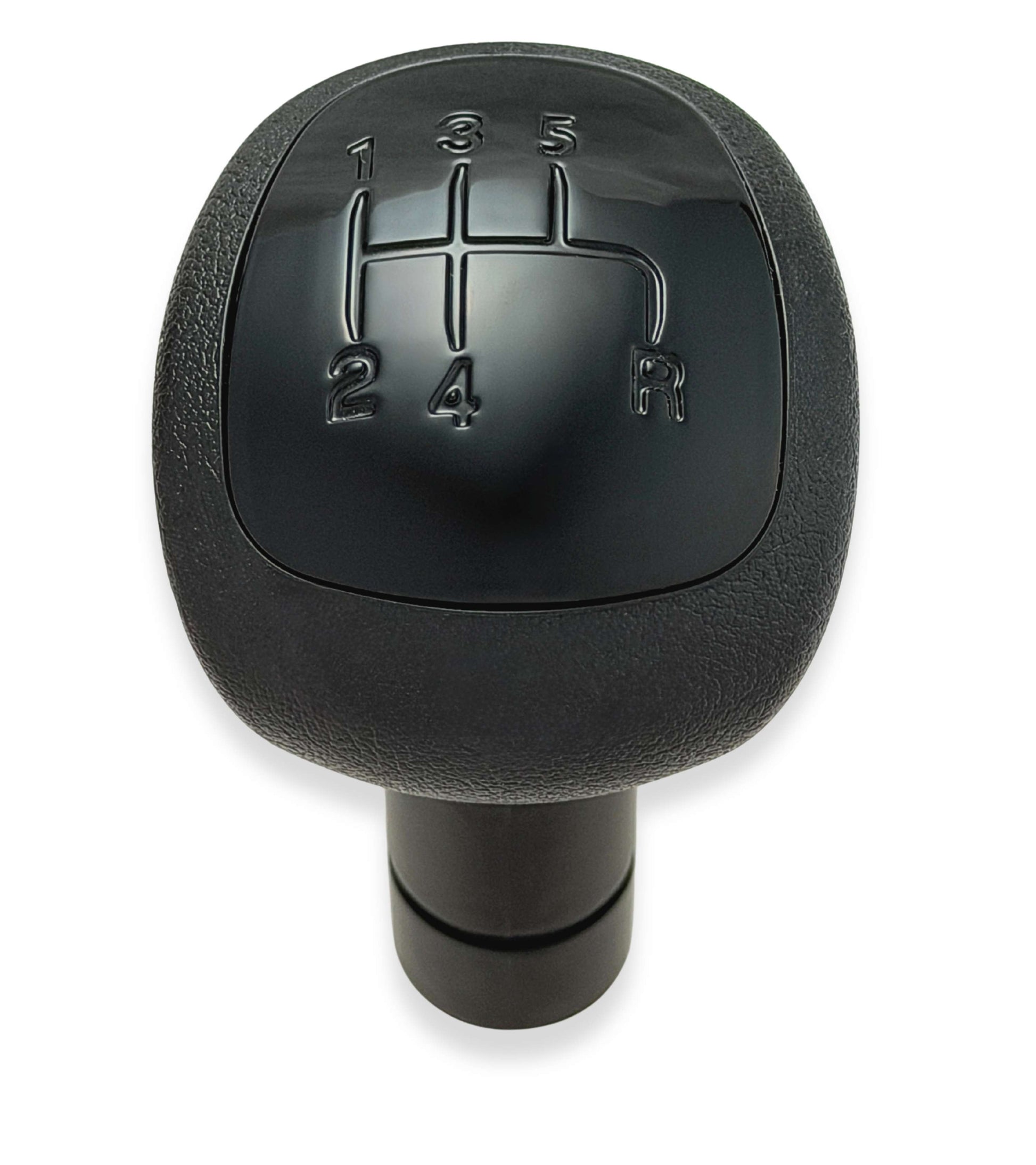 Pomello per Leva Asta del Cambio 5 Marce Compatibile con Lancia Ypsilon (312) 2011–2015, Colore Nero con Lente Lucida Nera, Retromarcia a Destra