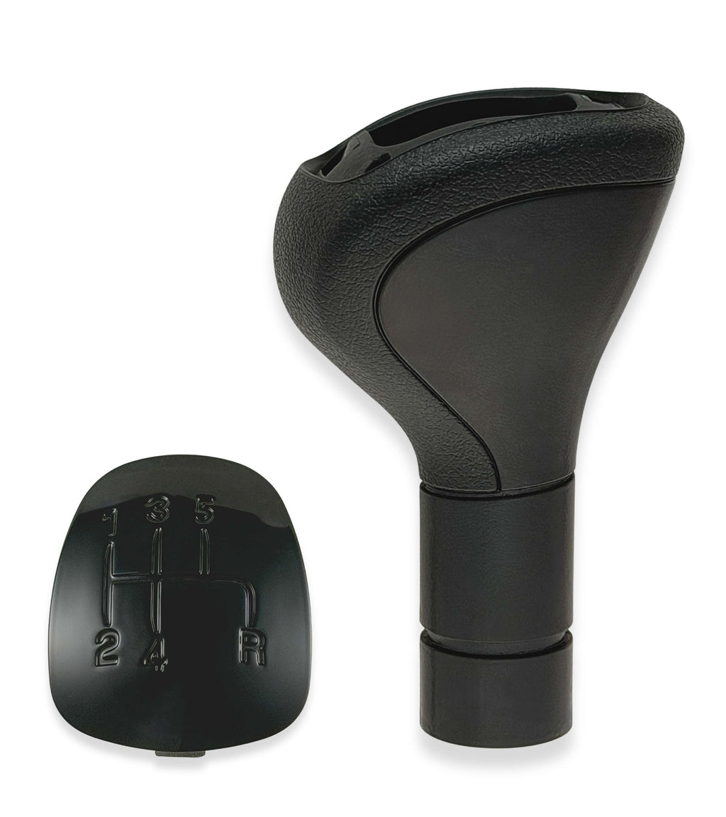 Pomello per Leva Asta del Cambio 5 Marce Compatibile con Lancia Ypsilon (312) 2011–2015, Colore Nero con Lente Lucida Nera, Retromarcia a Destra