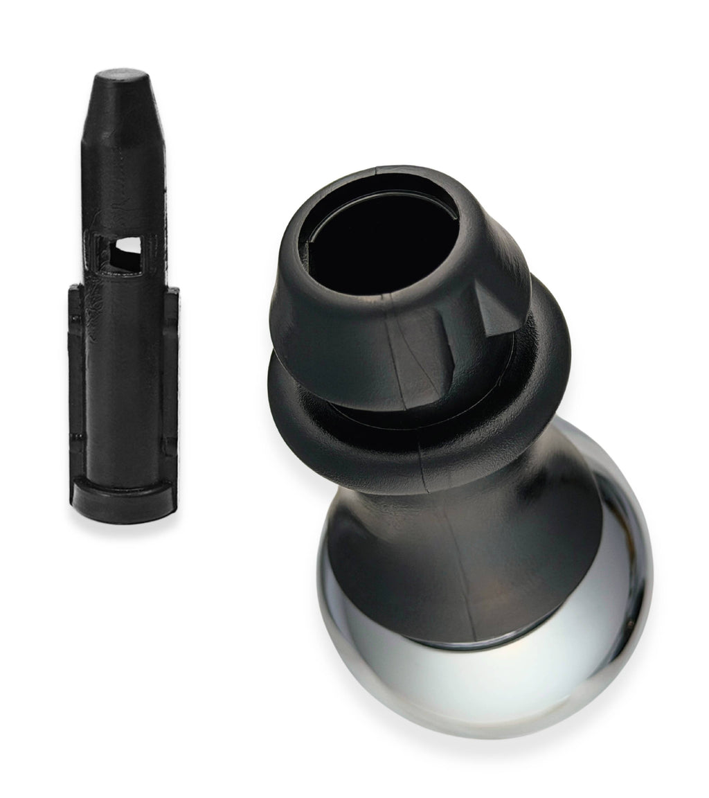 Pomello Leva Cambio 5 Marce Compatibile con Citroen C3, C4, e Compatibile con Peugeot 106, 206, Partner, Colore Argento in Metallo, con Adattatore