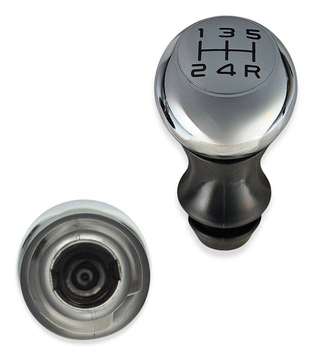 Pomello Leva Cambio 5 Marce Compatibile con Citroen C3, C4, e Compatibile con Peugeot 106, 206, Partner, Colore Argento in Metallo, con Adattatore