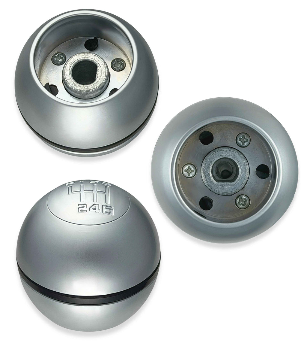 Pomello per Leva Asta del Cambio 6 Marce Compatibile con Jeep Compass dal 2017, Argento Satinato con Foro Interno in Metallo