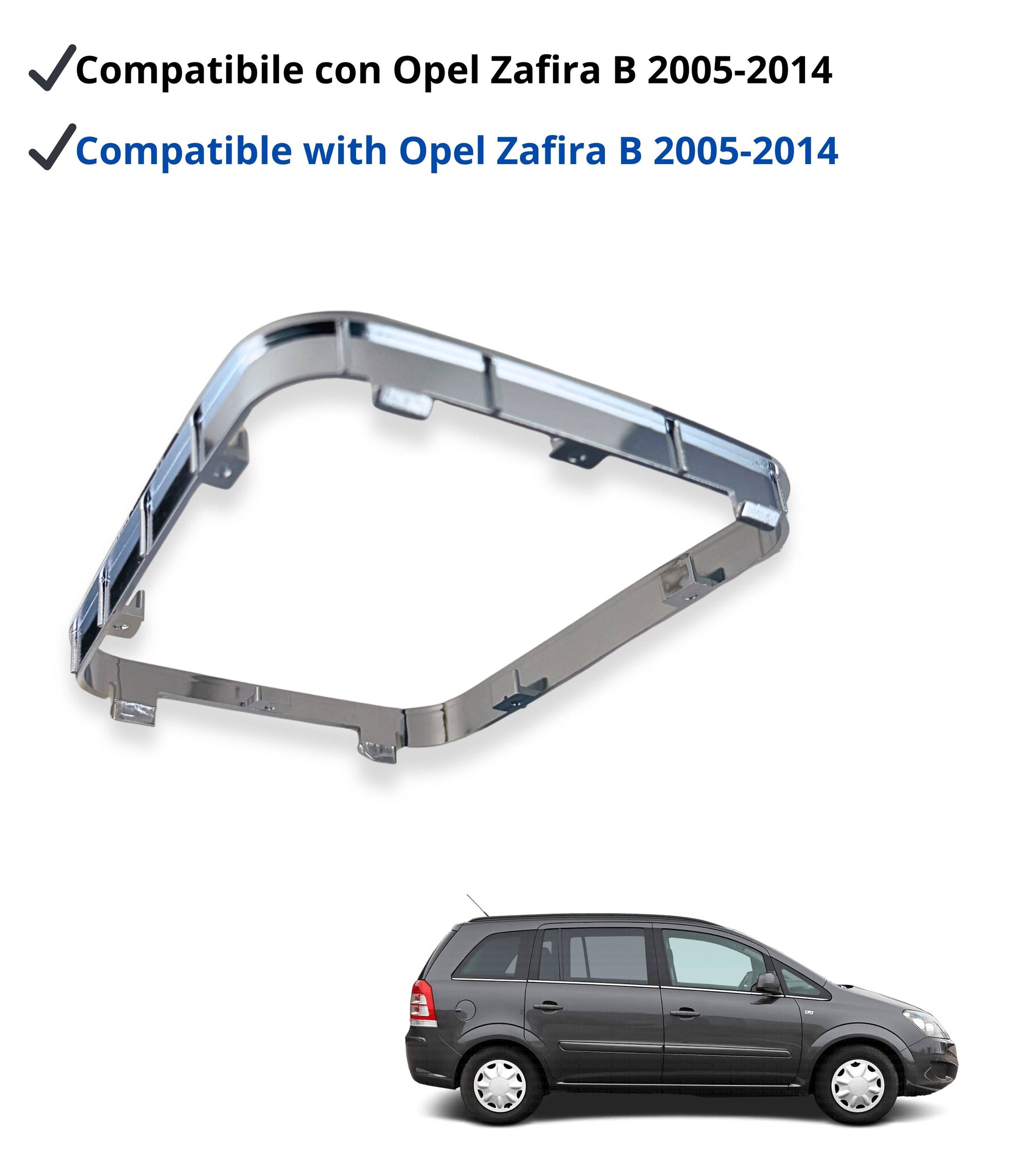 Cornice Esterna per Cuffia Leva Cambio Compatibile con Opel Zafira B 2005–2014, Colore Argento Lucido, Compatibile con OEM 55354140