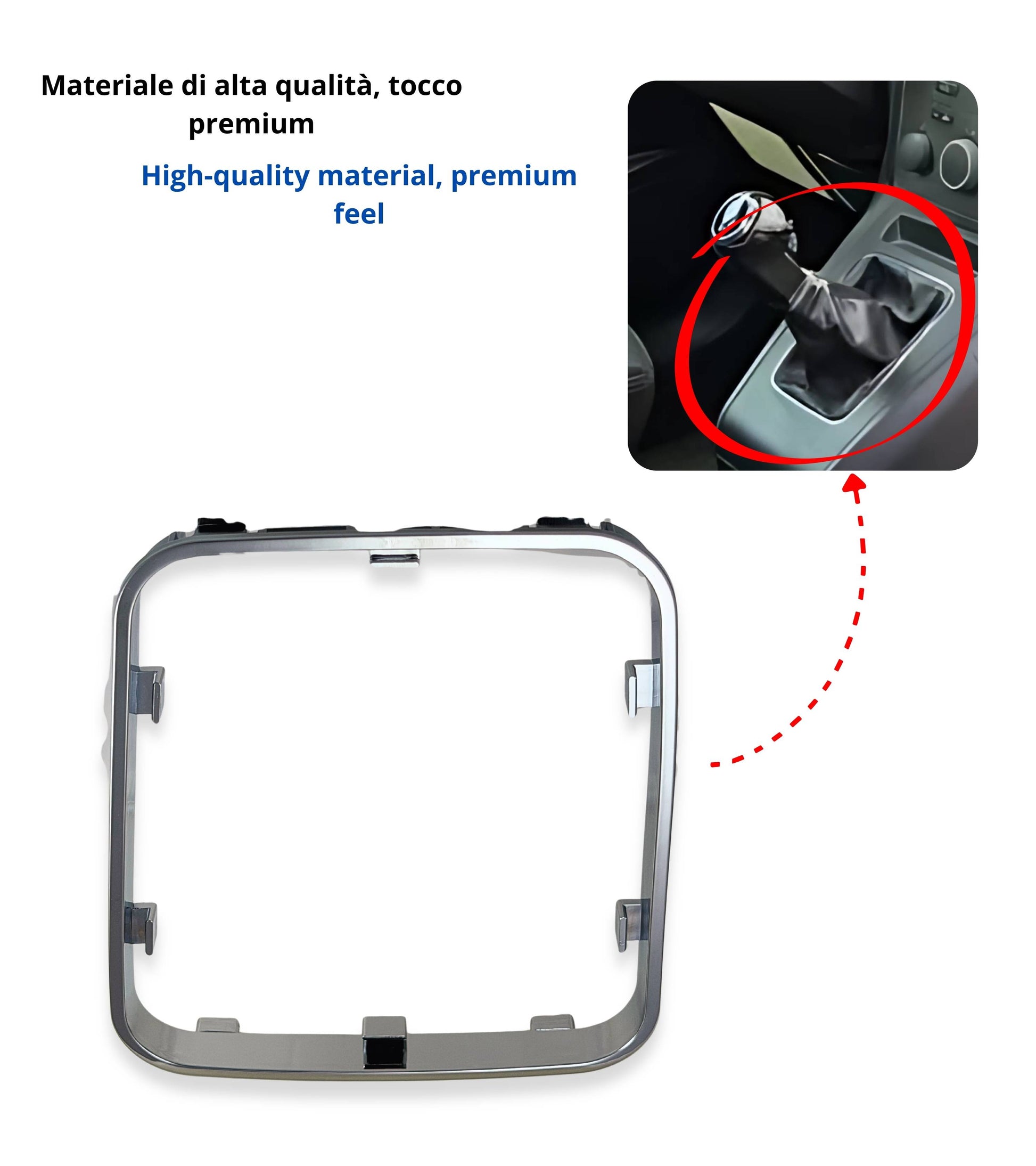 Cornice Esterna per Cuffia Leva Cambio Compatibile con Opel Zafira B 2005–2014, Colore Argento Lucido, Compatibile con OEM 55354140