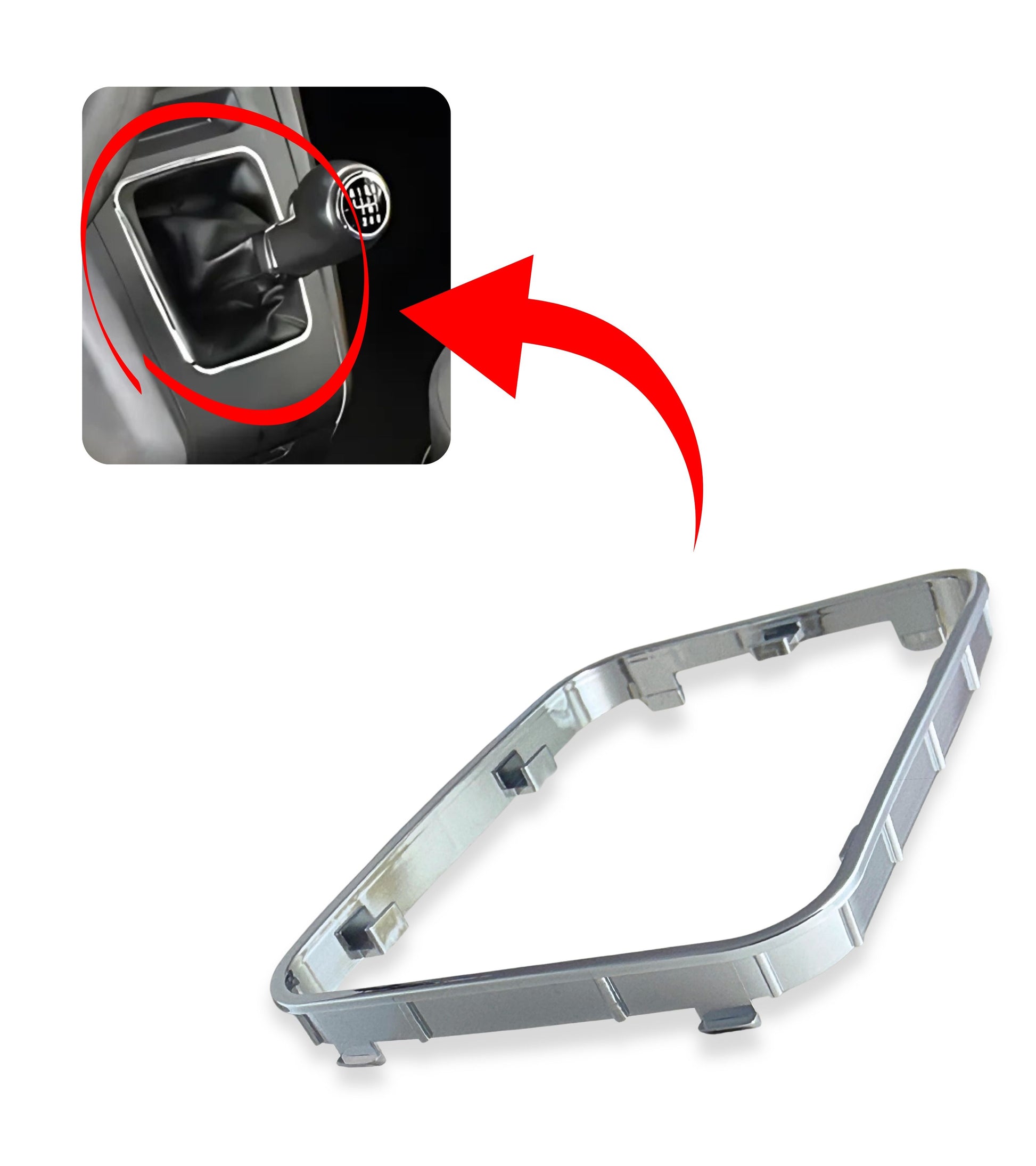 Cornice Esterna per Cuffia Leva Cambio Compatibile con Opel Zafira B 2005–2014, Colore Argento Lucido, Compatibile con OEM 55354140