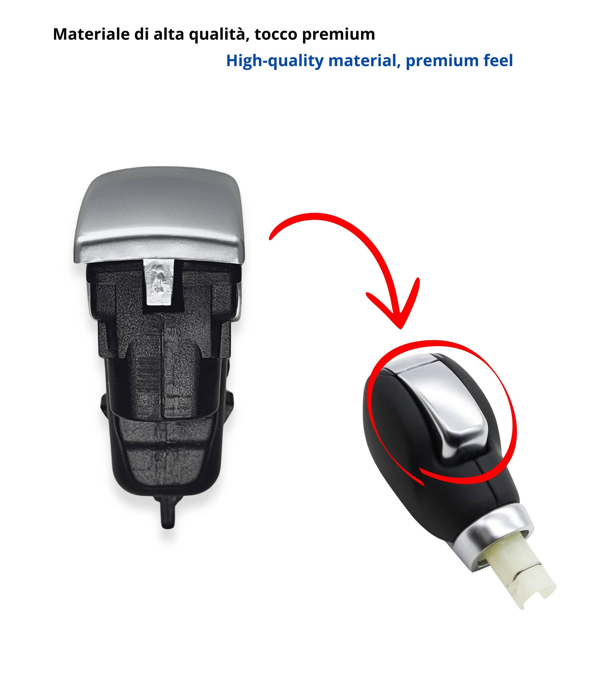 Pulsante per Pomello Cambio Automatico Compatibile con Renault Koleos 2017–2020, Kadjar 2015–2022, Megane 4 2016–2024, Talisman 2015–2020, Argento