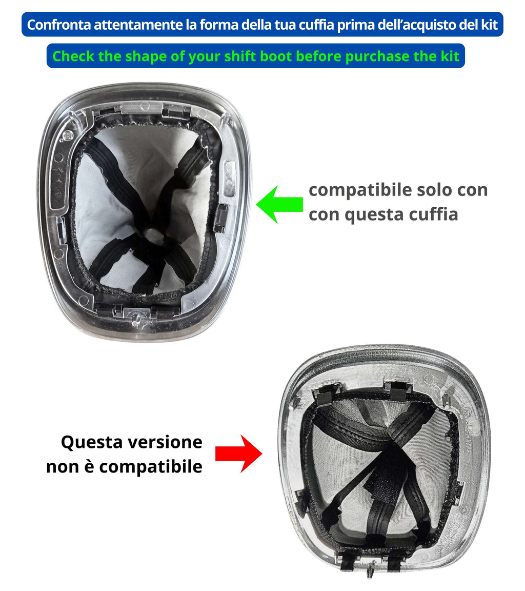 Kit Cornice Esterna Satinata Argento e Ghiera di Ritenzione Interna Compatibile con Fiat 500L 2012–2017, Compatibile con OEM 735547556 735547557
