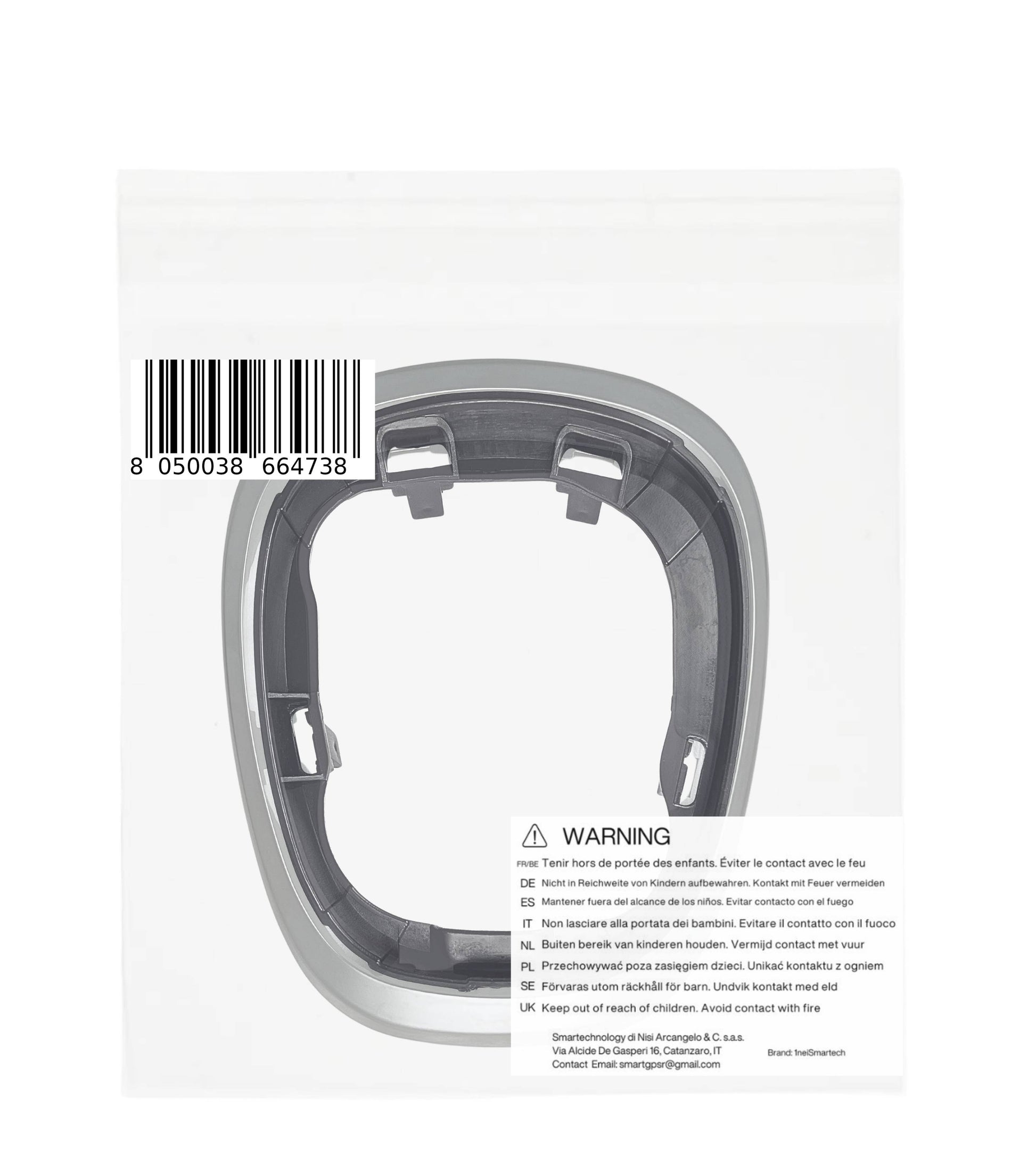 Kit Cornice Esterna Satinata Argento e Ghiera di Ritenzione Interna Compatibile con Fiat 500L 2012–2017, Compatibile con OEM 735547556 735547557
