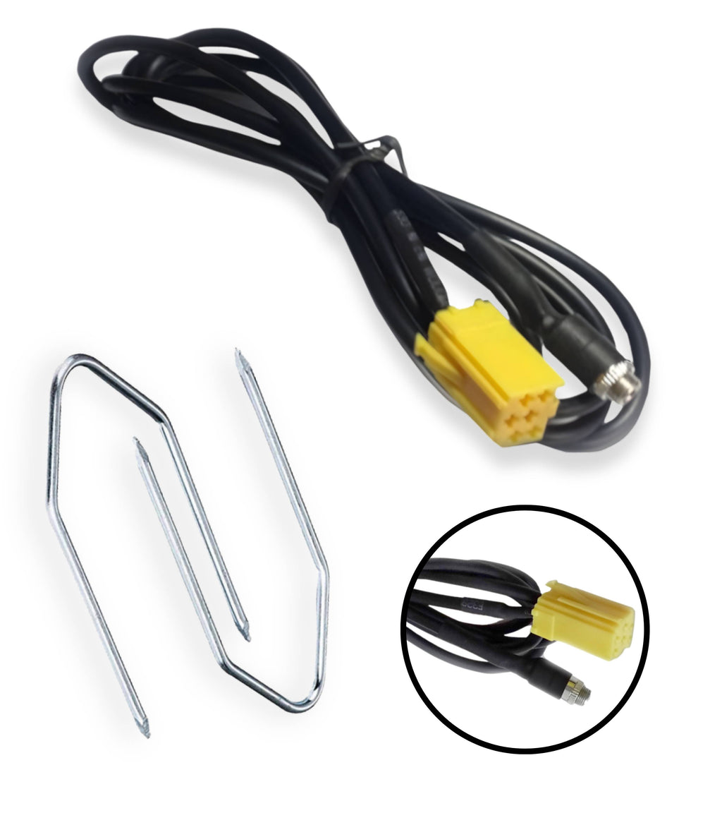 Cavo AUX Jack Femmina Compatibile con Radio Blaupunkt, Compatibile con Fiat Grande Punto 500 fino al 2012, con Kit Chiavette Estrazione Autoradio