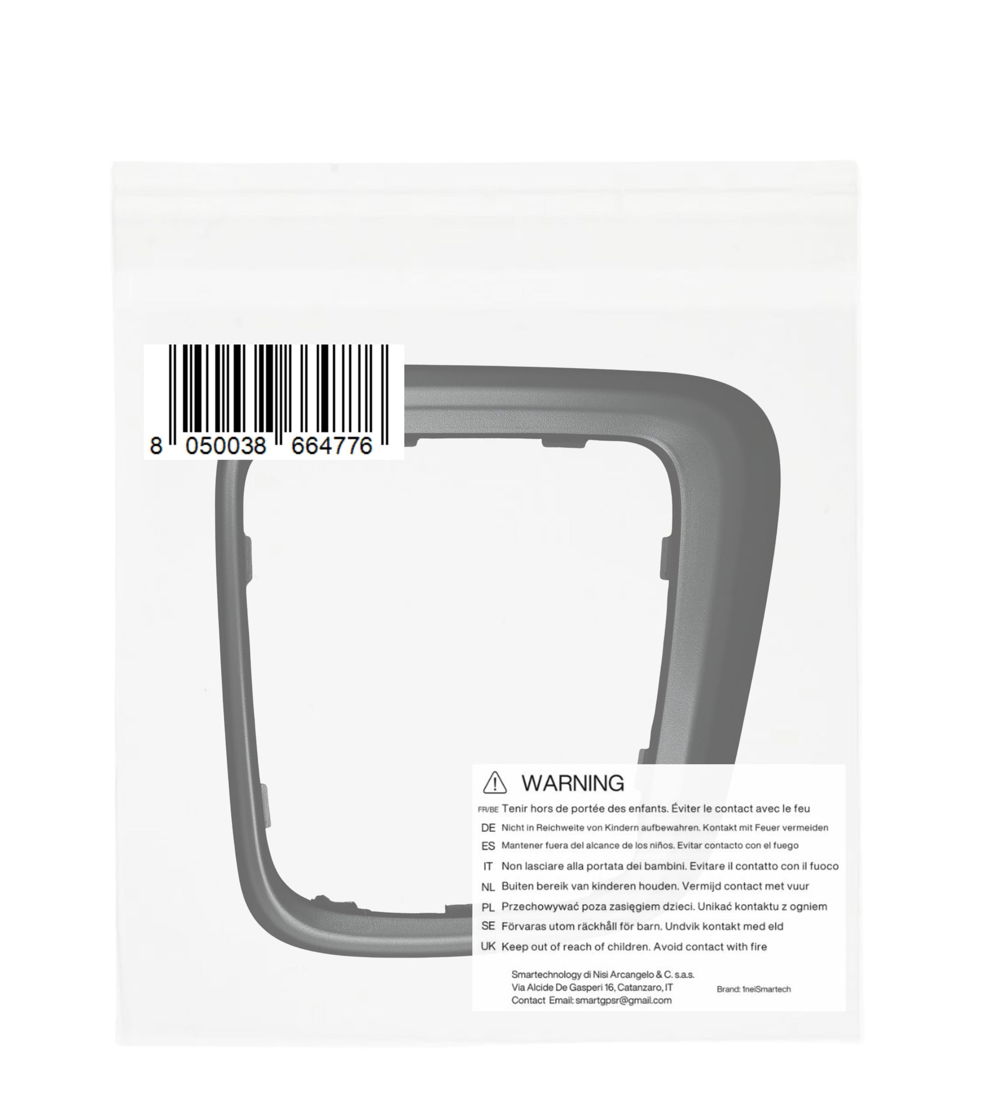 Cornice Colore Nero, Telaio Esterno per Cuffia Leva Cambio con Clips Compatibile con Fiat Tipo (356) 2015+, (357) 2016+, (358) 2016+, No Ghiera