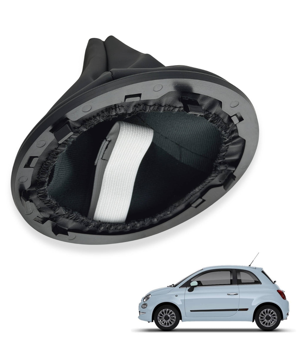 Kit Cuffia Leva Cambio con Cornice Nero Lucido Cromato e Ghiera Compatibile con Fiat 500 (312) e 500C dal 2007, Compatibile con OEM 50295851 50295325