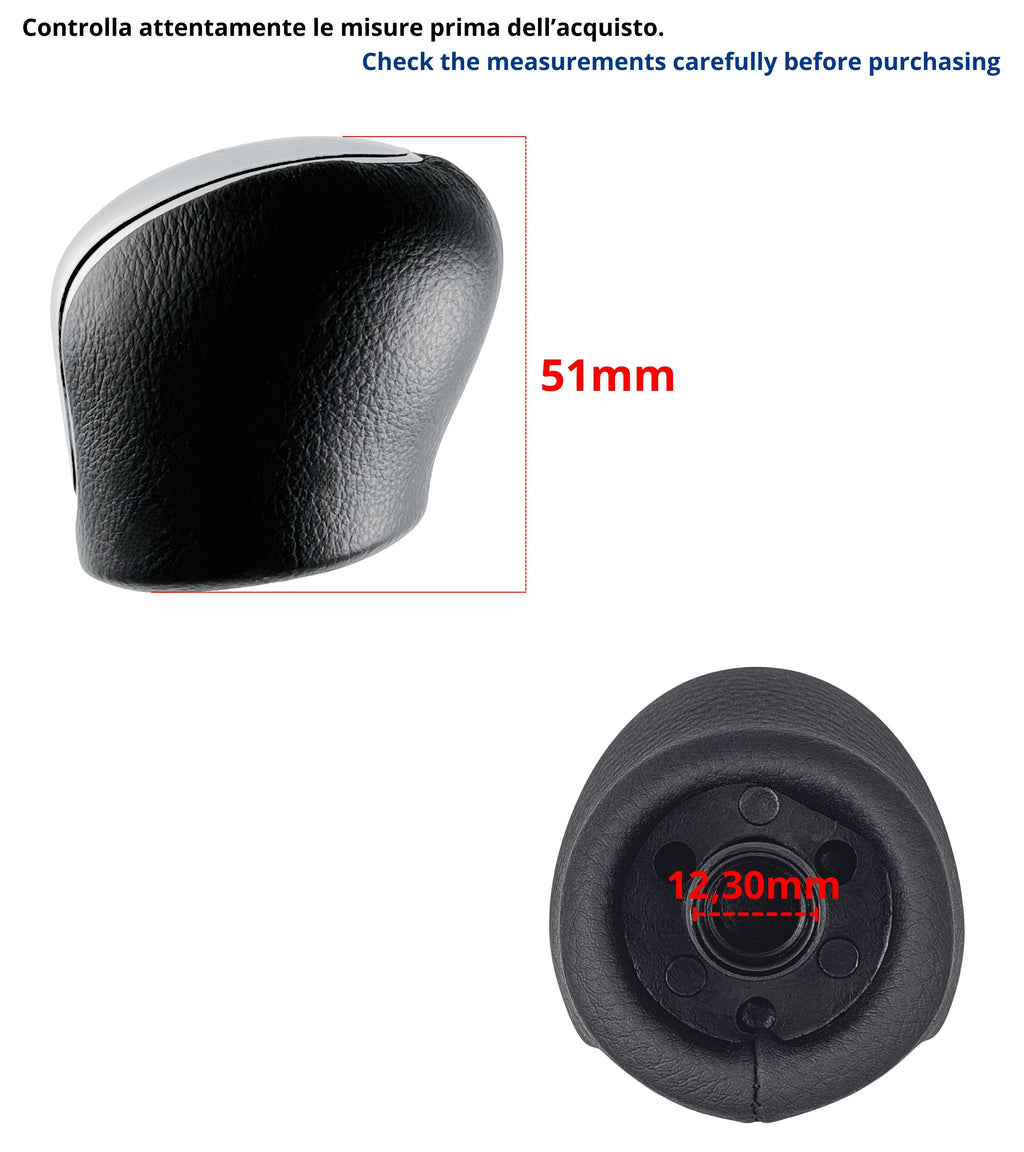 Pomello Leva Cambio 5 Marce Compatibile con Ford Focus C-Max Kuga Mondeo S-Max, Filettatura Integrata, Argento Satinato, Retro in Basso a Destra