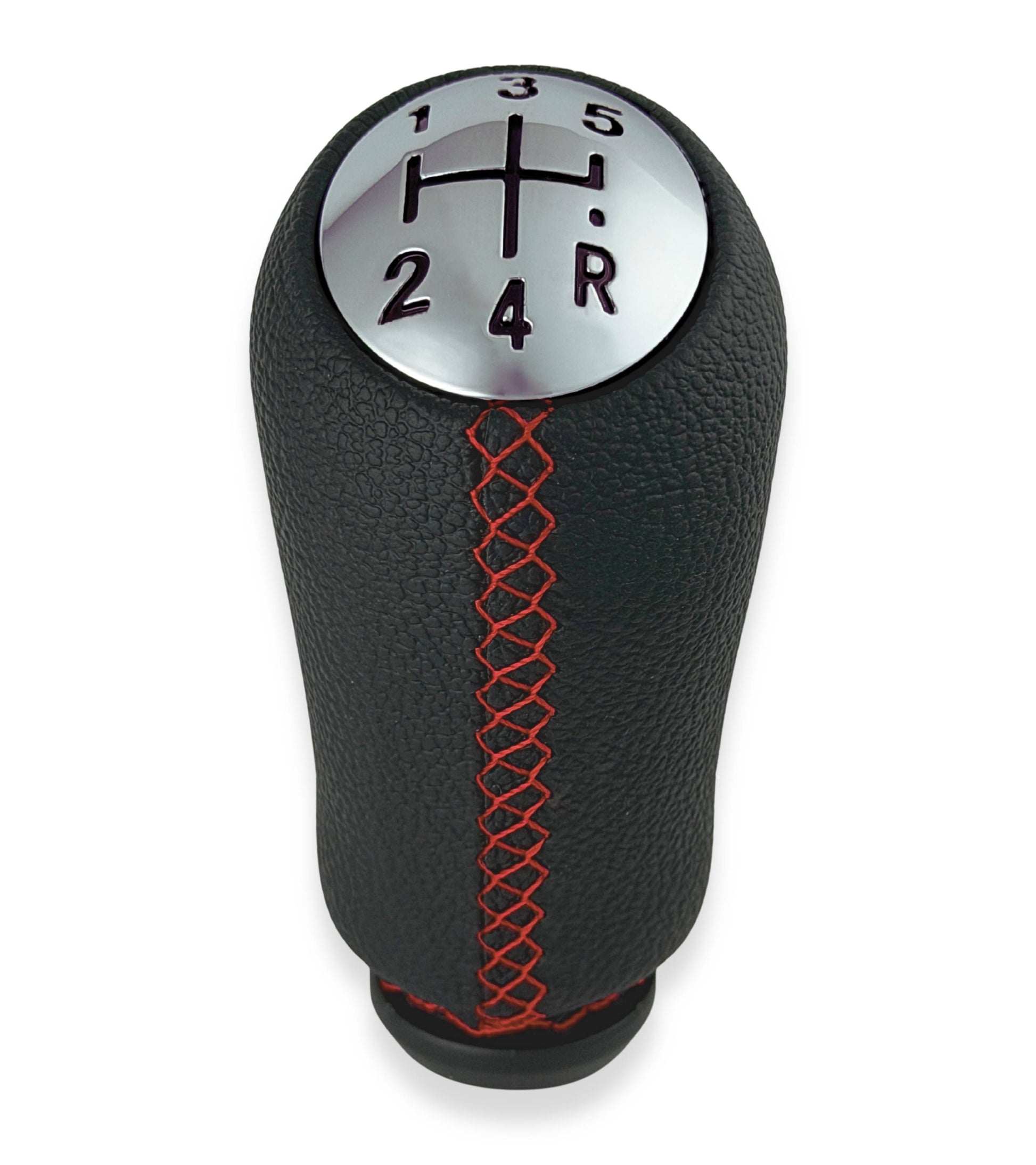 Pomello per Leva Cambio 5 Marce Compatibile con Renault Clio Megane Scenic Modus Captur Kangoo e Dacia Duster Sandero Colore Nero con Cuciture Rosse