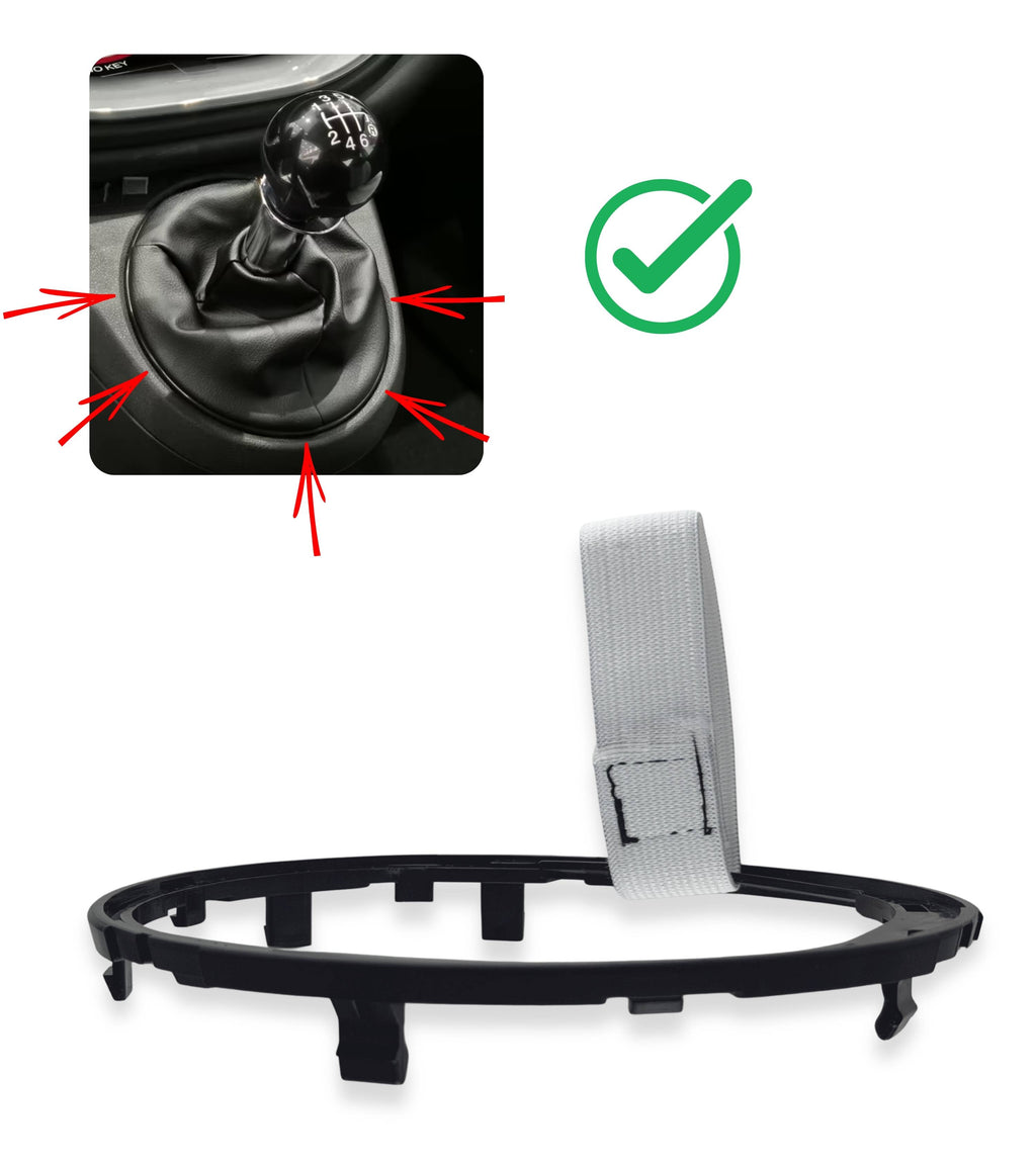 Ghiera di Ritenzione per Cuffia Leva Asta del Cambio Compatibile con Fiat 500 (312) 500C dal 2007, Cornice Interna per OEM 50295851 50295325 55344016