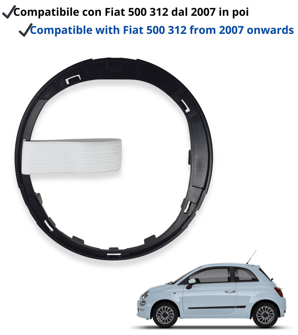 Ghiera di Ritenzione per Cuffia Leva Asta del Cambio Compatibile con Fiat 500 (312) 500C dal 2007, Cornice Interna per OEM 50295851 50295325 55344016