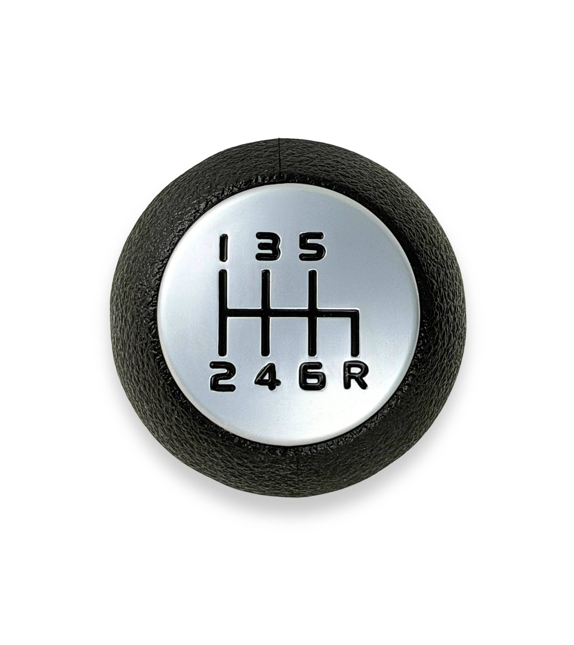 Pomello Leva Cambio 6 Marce Compatibile con Fiat Sedici (189 FY) 2006-2014 Filettato in Metallo, Retromarcia Basso Destra, Nero con Placca Opaca