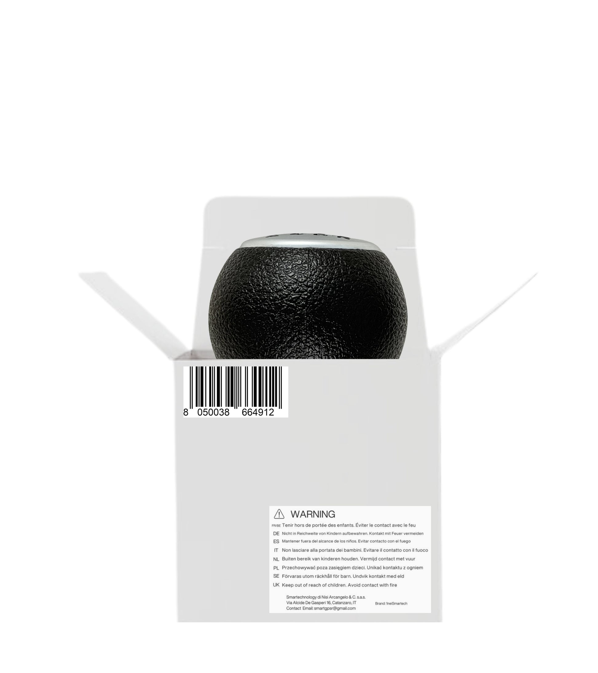 Pomello Leva Cambio 6 Marce Compatibile con Fiat Sedici (189 FY) 2006-2014 Filettato in Metallo, Retromarcia Basso Destra, Nero con Placca Opaca