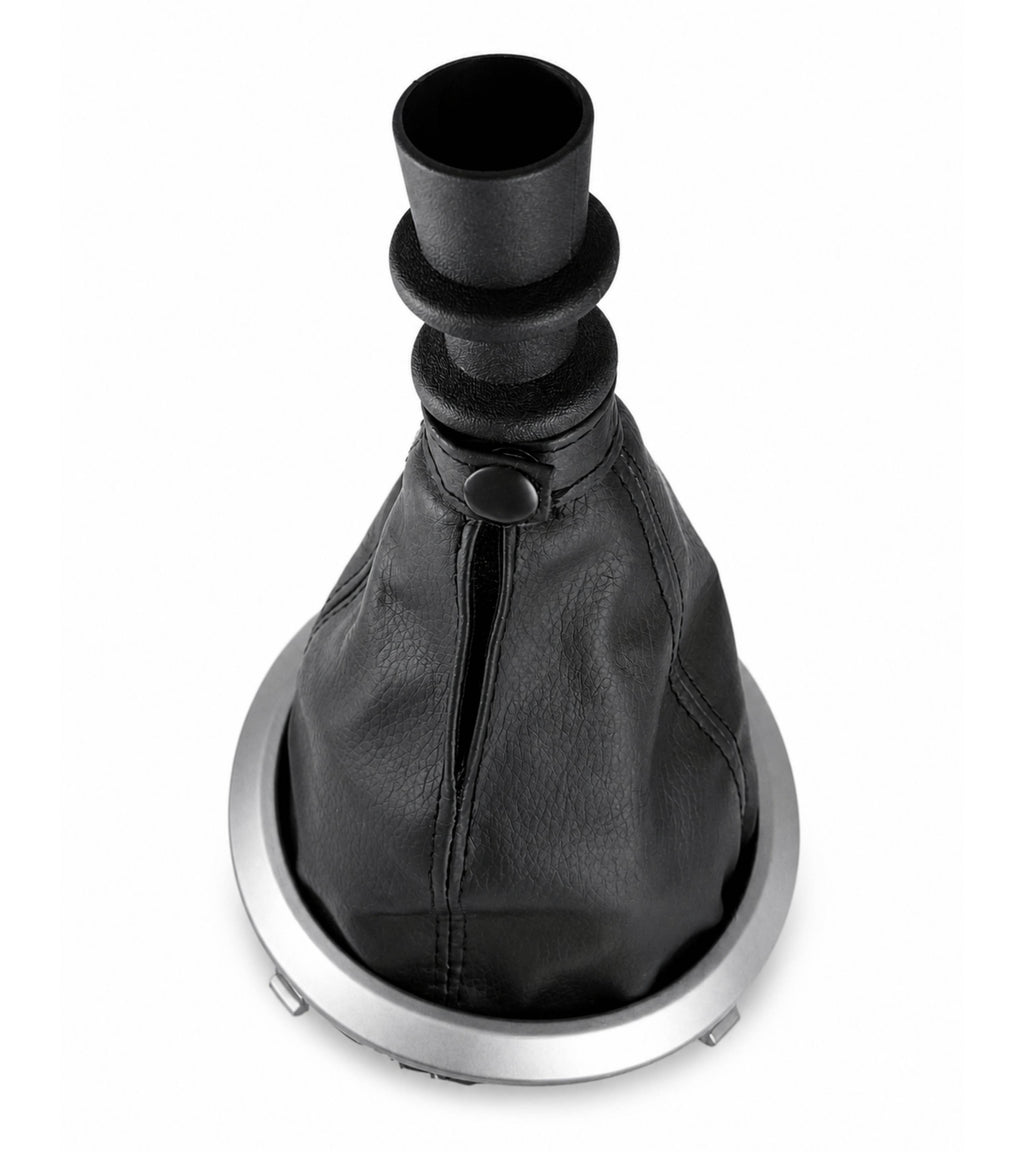 Cuffia per Leva Cambio con Cornice Argento Opaco e Ghiera di Ritenzione, Compatibile con Fiat Sedici (189 FY) 2006-2014, con Supporto Attacco Pomello