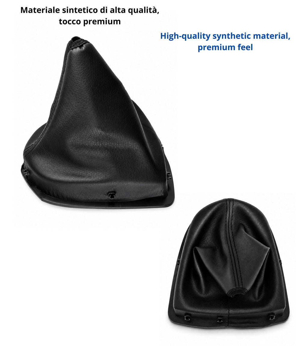 Cuffia  per Leva Cambio con Ghiera di Ritenzione Compatibile con Peugeot 308 MK1 2008-2014 Colore Nero con Cuciture Nere OEM 9684581680 9660633177
