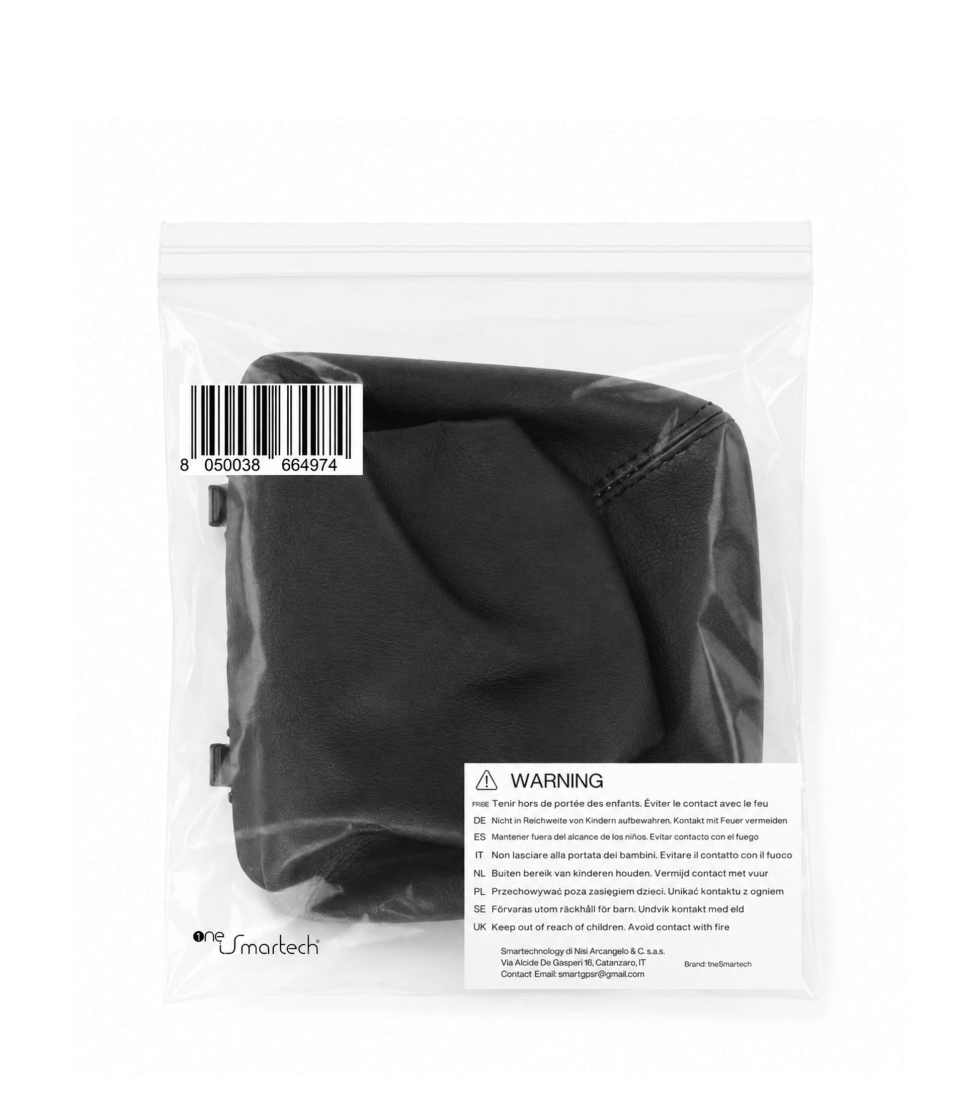 Cuffia per Leva Cambio Compatibile con Mercedes Classe C W205 2014-2021 con Ghiera Telaio Interno Cuciture Nere Materiale Sintetico OEM A2052670310