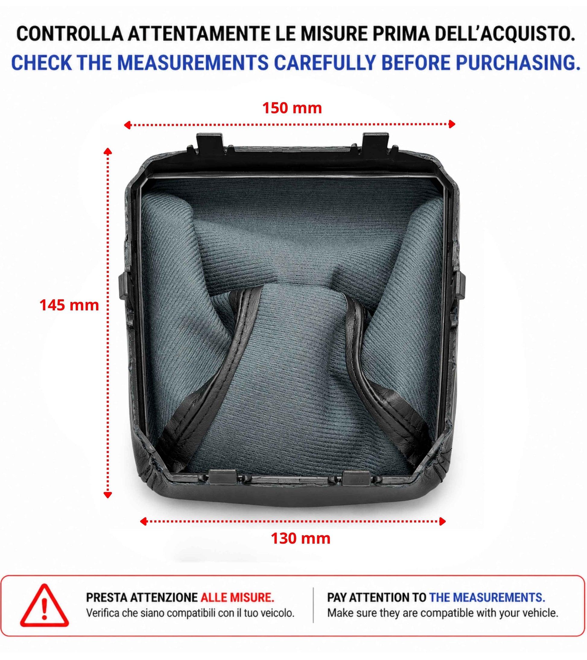 Cuffia per Leva Cambio Compatibile con Mercedes Classe C W205 2014-2021 con Ghiera Telaio Interno Cuciture Nere Materiale Sintetico OEM A2052670310