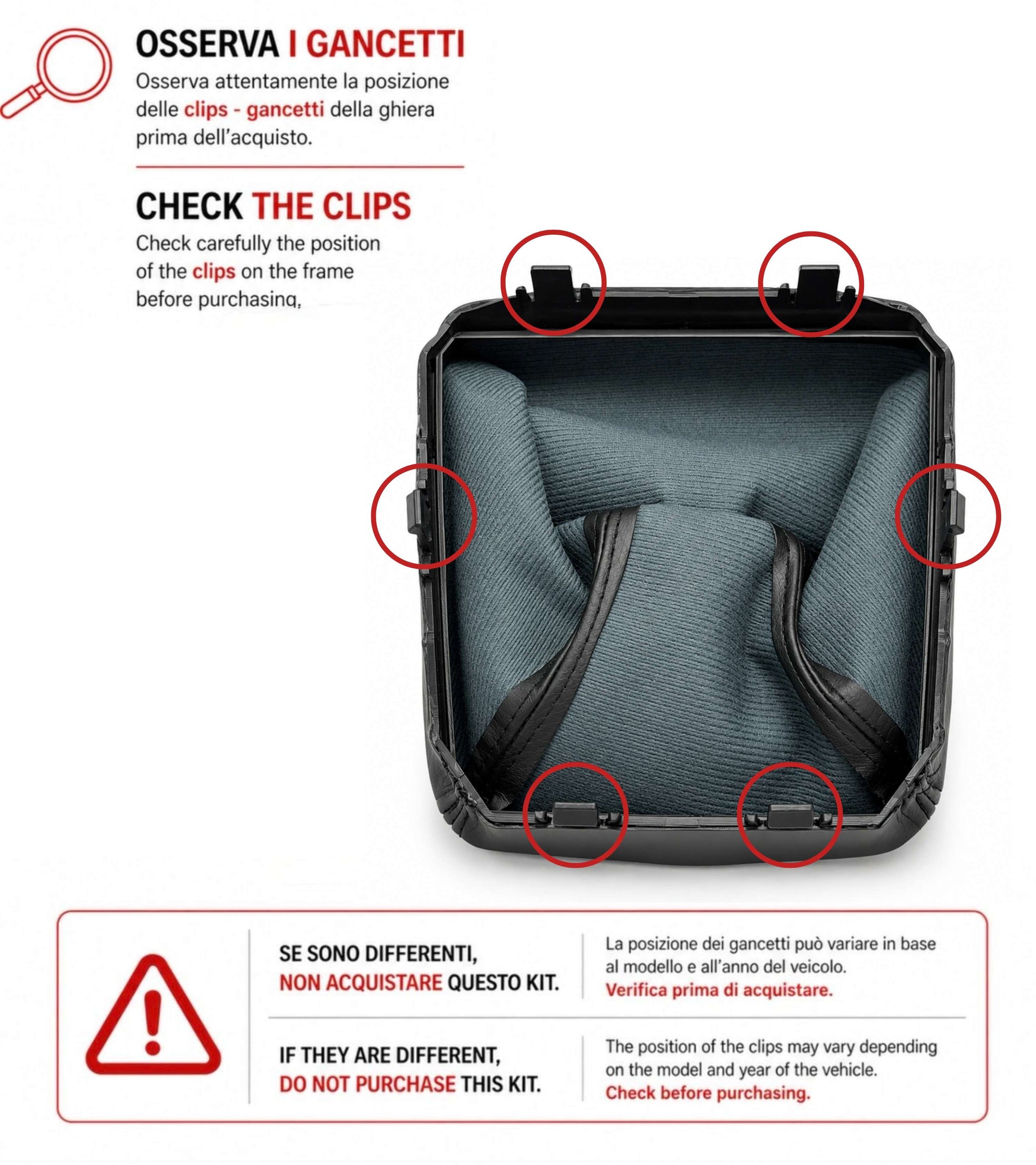 Cuffia per Leva Cambio Compatibile con Mercedes Classe C W205 2014-2021 con Ghiera Telaio Interno Cuciture Nere Materiale Sintetico OEM A2052670310