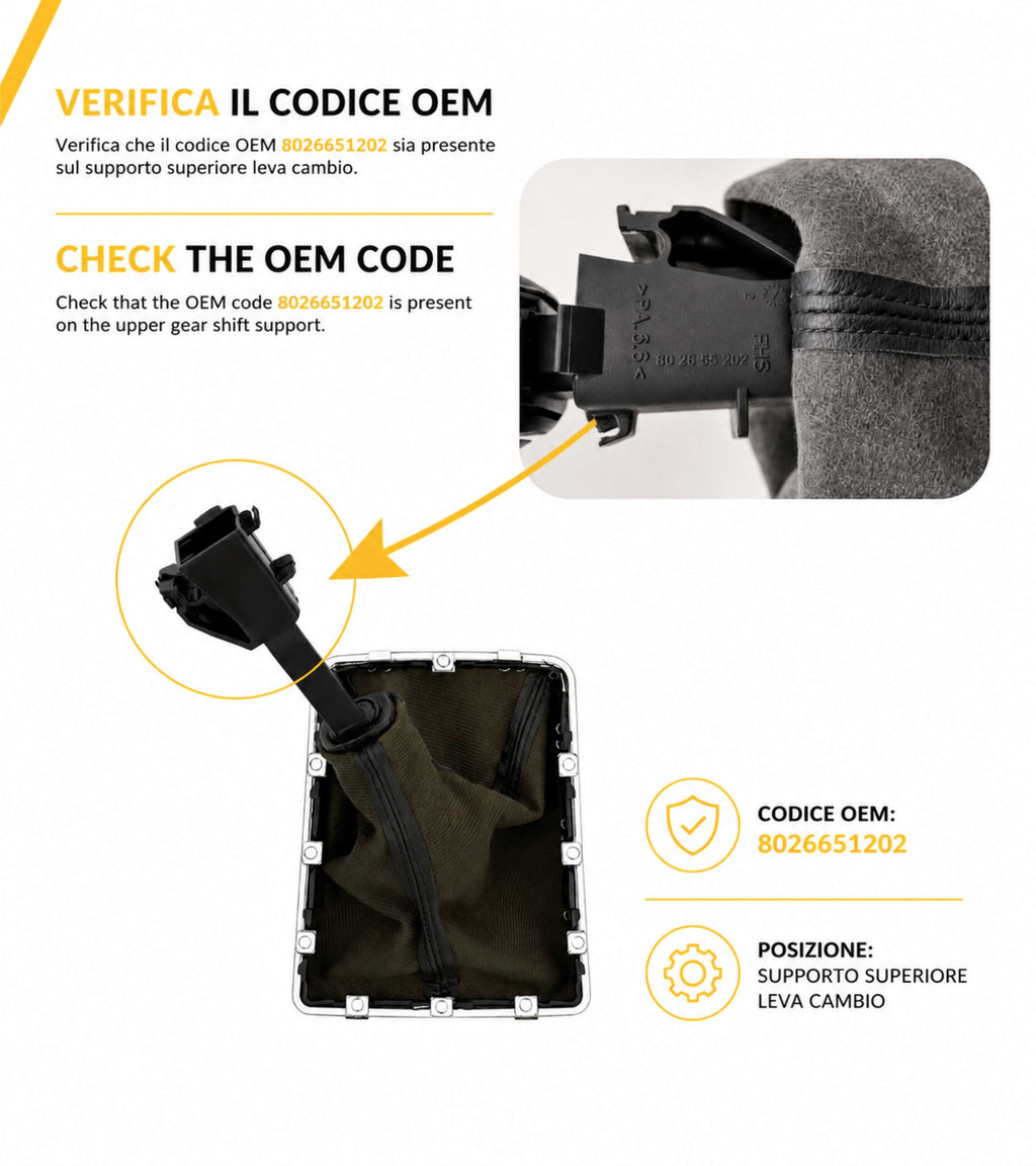 Kit Pomello Cambio 6 Marce Cuffia Compatibile con Opel Astra H 2004-2012 Completo di Supporto Leva Cambio Boccola Superiore OEM 8026651283 8026651202