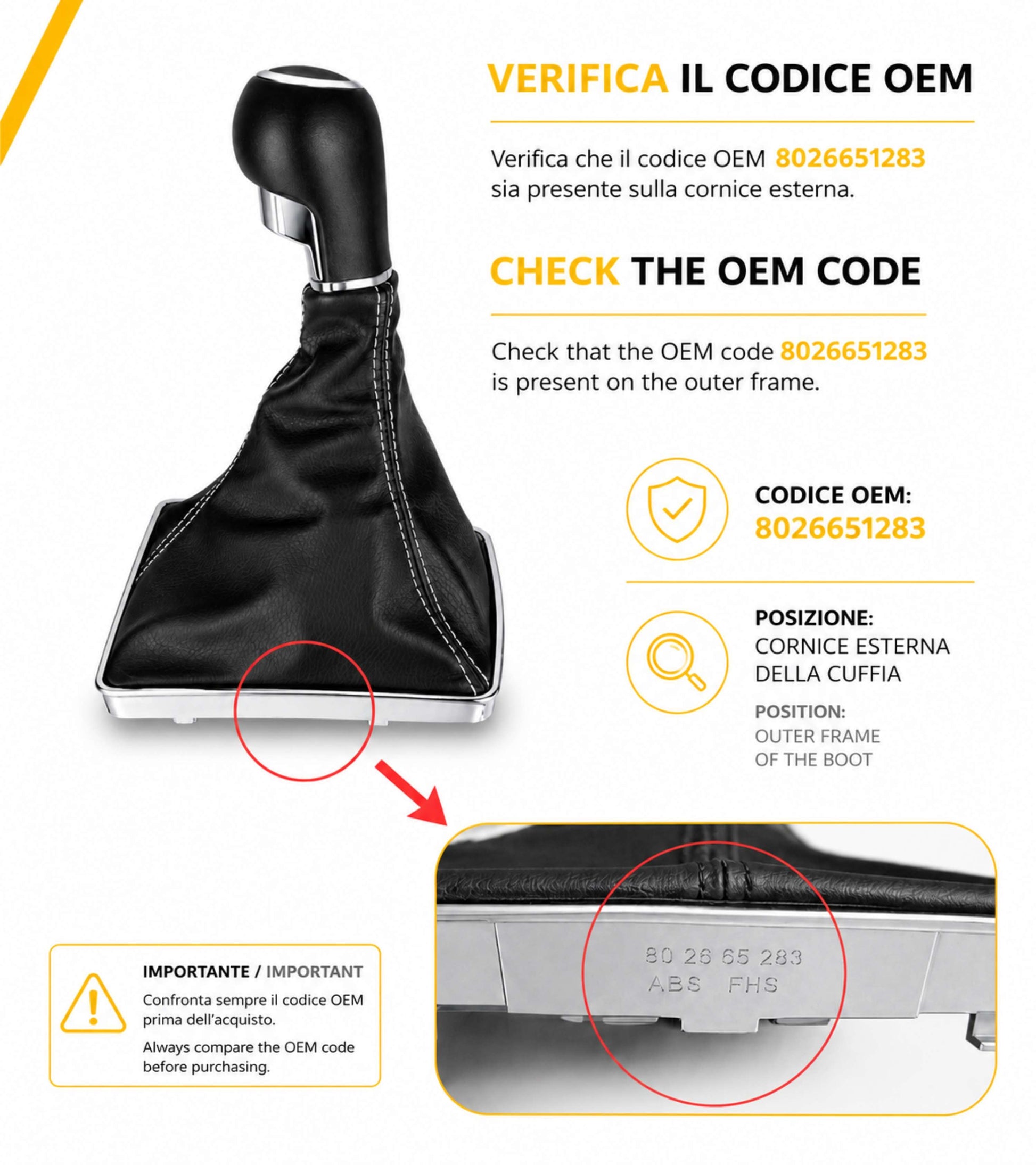 Kit Pomello Cambio 6 Marce Cuffia Compatibile con Opel Astra H 2004-2012 Completo di Supporto Leva Cambio Boccola Superiore OEM 8026651283 8026651202