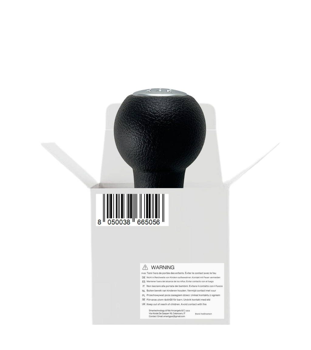 Pomello Cambio 5 Marce Compatibile con Suzuki Splash EX 2008-2012 Filettato, foro con diametro 12mm Placca Cromata Argento solo per Leva Cilindrica