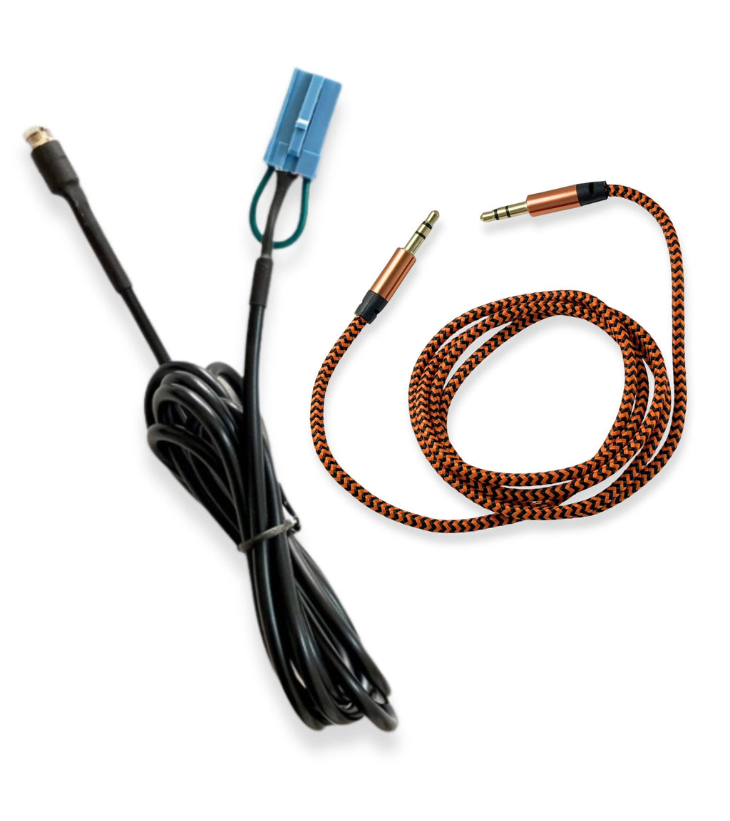 Cavo Aux Femmina con Ponticello per Radio Delphi Bosch No Source Available Compatibile con Fiat Punto 500 Lancia Ypsilon + Cavo Nylon Jack Maschio