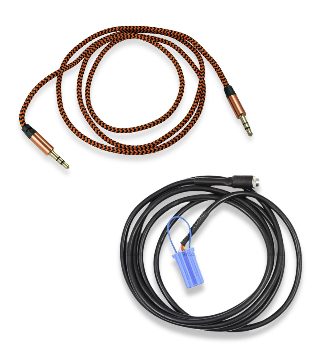 Cavo Aux Femmina con Ponticello per Radio Delphi Bosch No Source Available Compatibile con Fiat Punto 500 Lancia Ypsilon + Cavo Nylon Jack Maschio