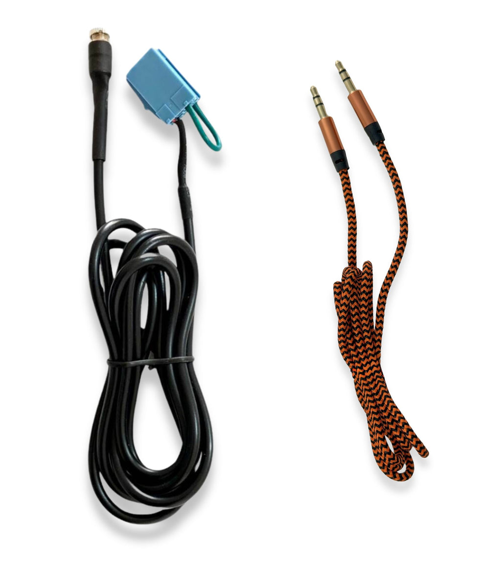 Cavo Aux Femmina con Ponticello per Radio Delphi Bosch No Source Available Compatibile con Fiat Punto 500 Lancia Ypsilon + Cavo Nylon Jack Maschio