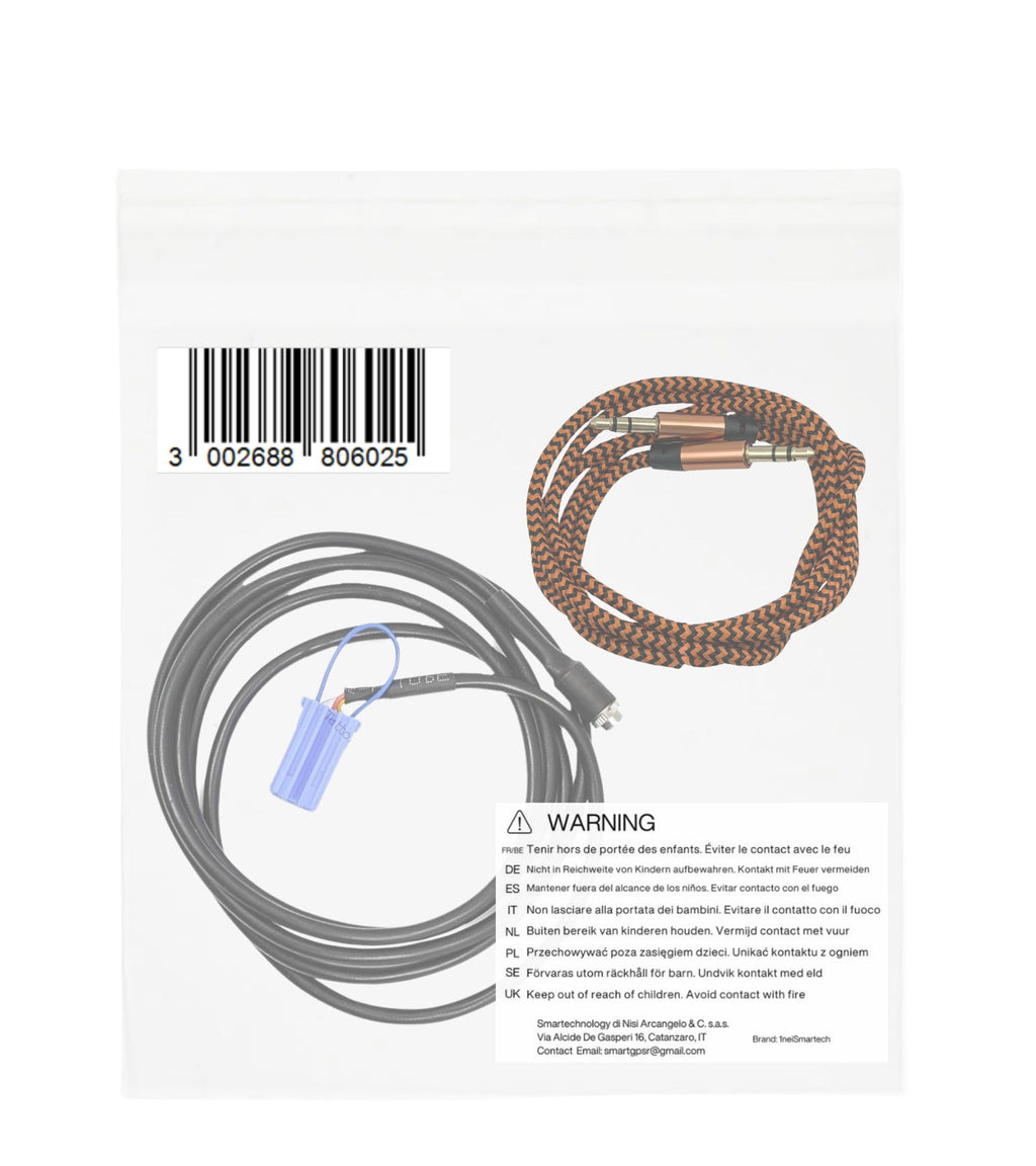 Cavo Aux Femmina con Ponticello per Radio Delphi Bosch No Source Available Compatibile con Fiat Punto 500 Lancia Ypsilon + Cavo Nylon Jack Maschio